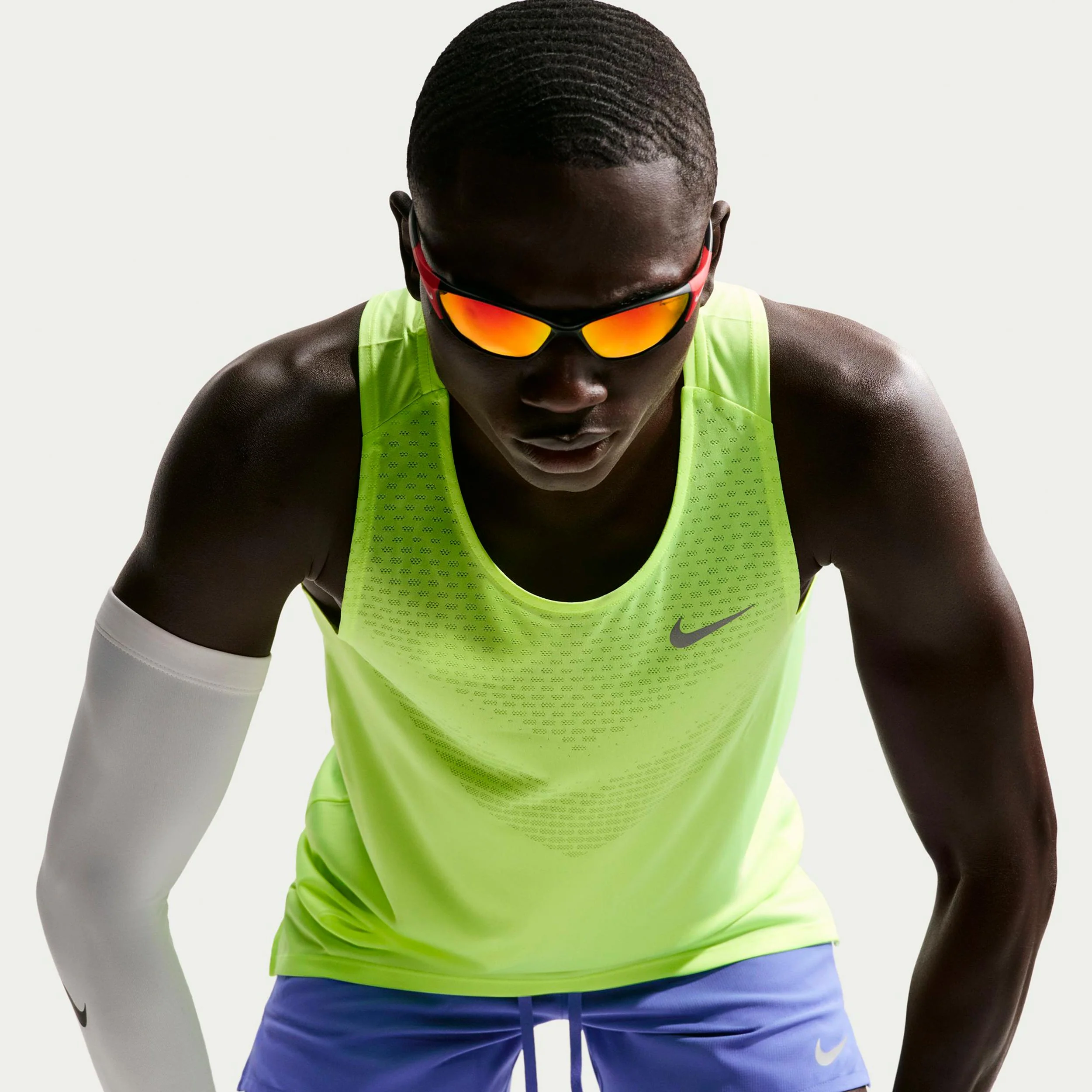 Stride Maillot de course Hommes - jaunes fluo, argent - Image 4