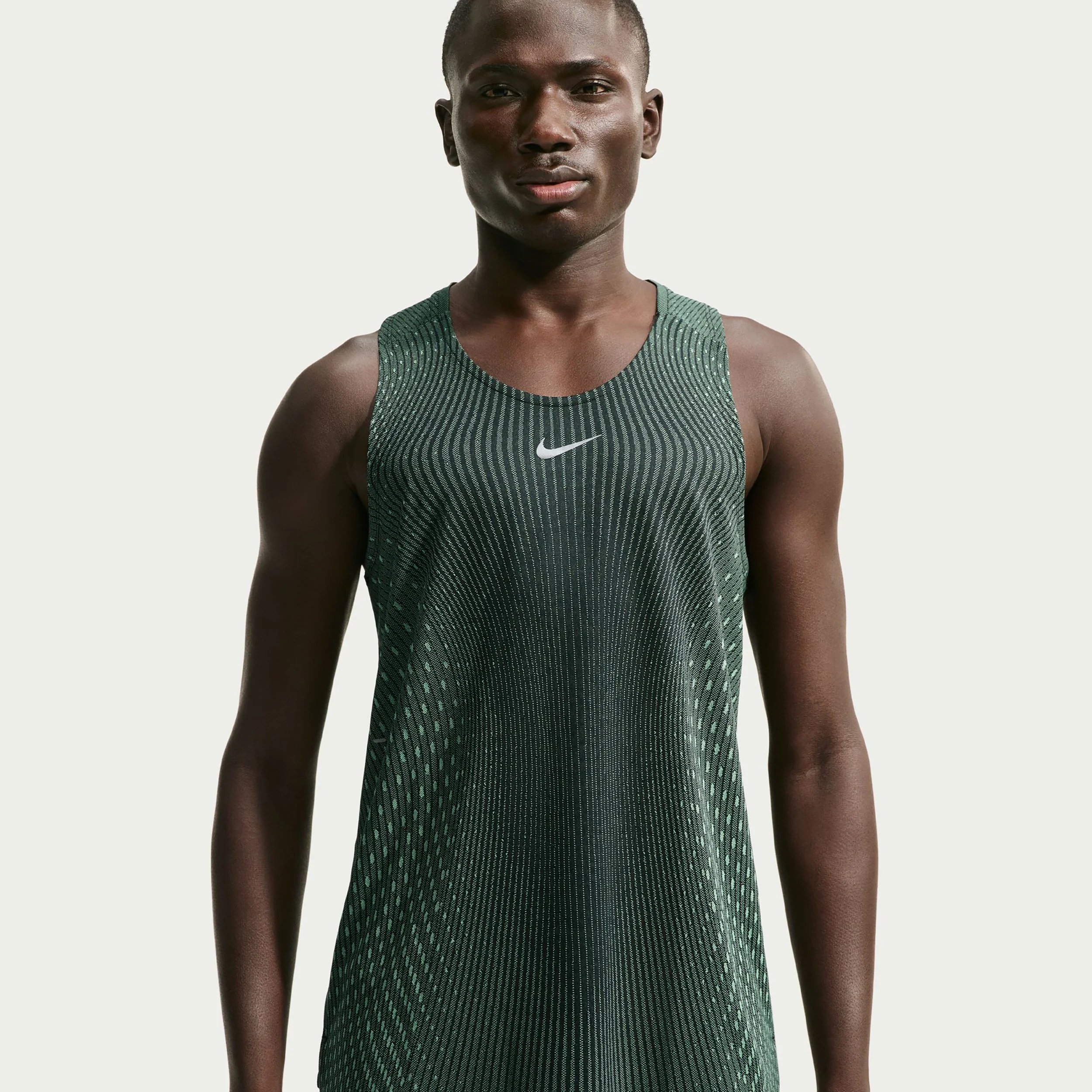 Stride Maillot de course Hommes - vert olive, argent