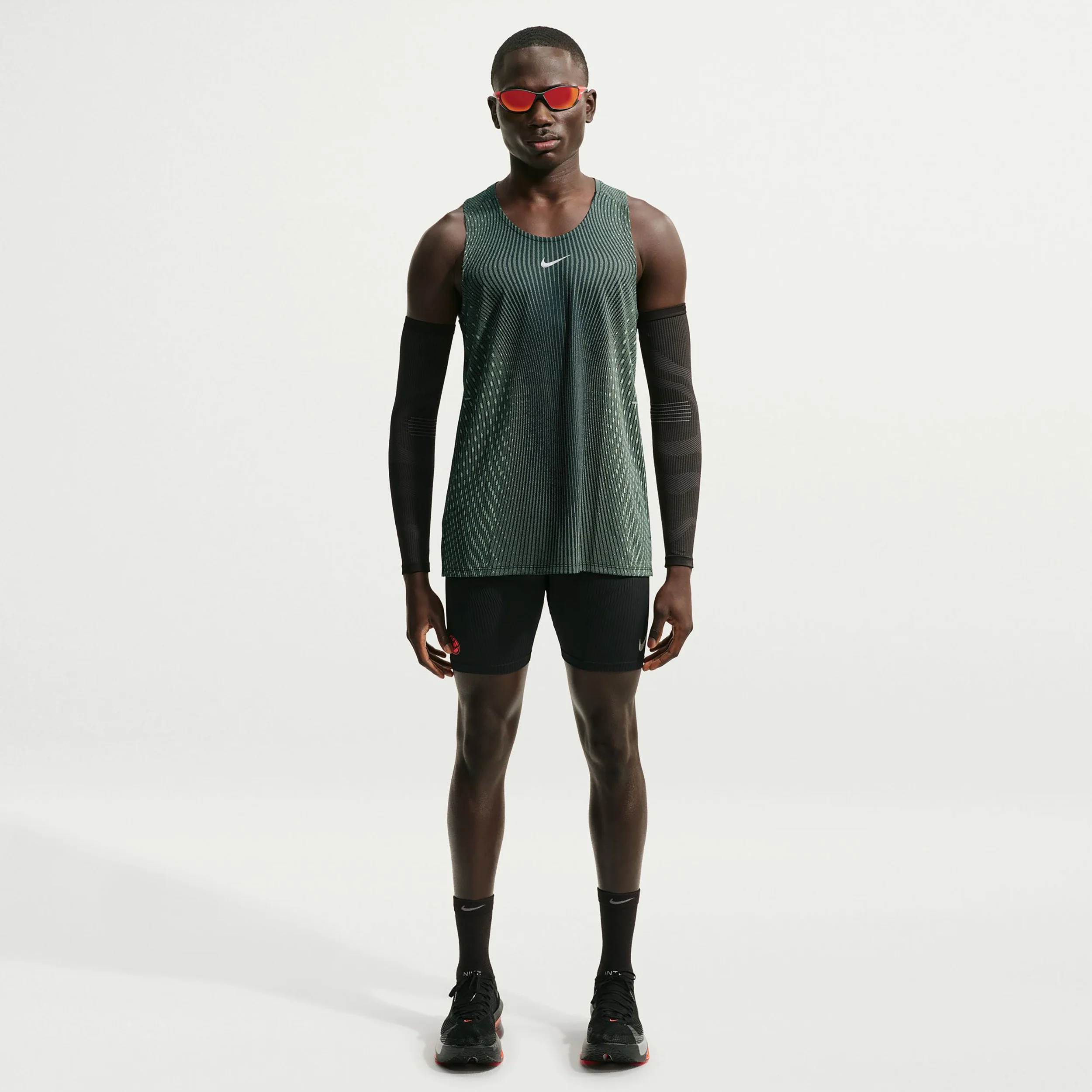 Stride Maillot de course Hommes - vert olive, argent - Image 3