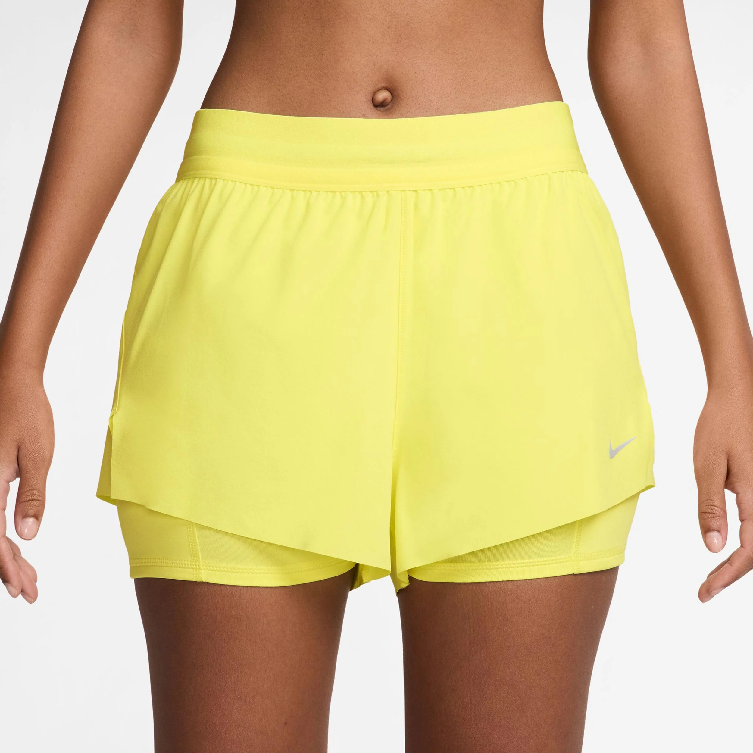 Swift Short de running Femmes - jaune citron, argent