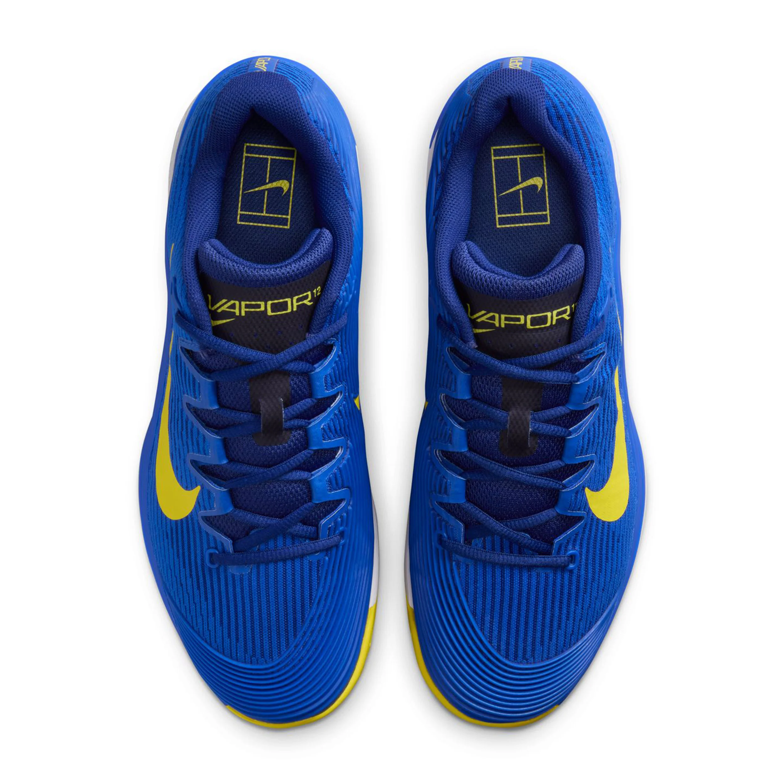 Zoom Vapor 12 Chaussure terre battue Hommes-bleu, jaune - Image 3