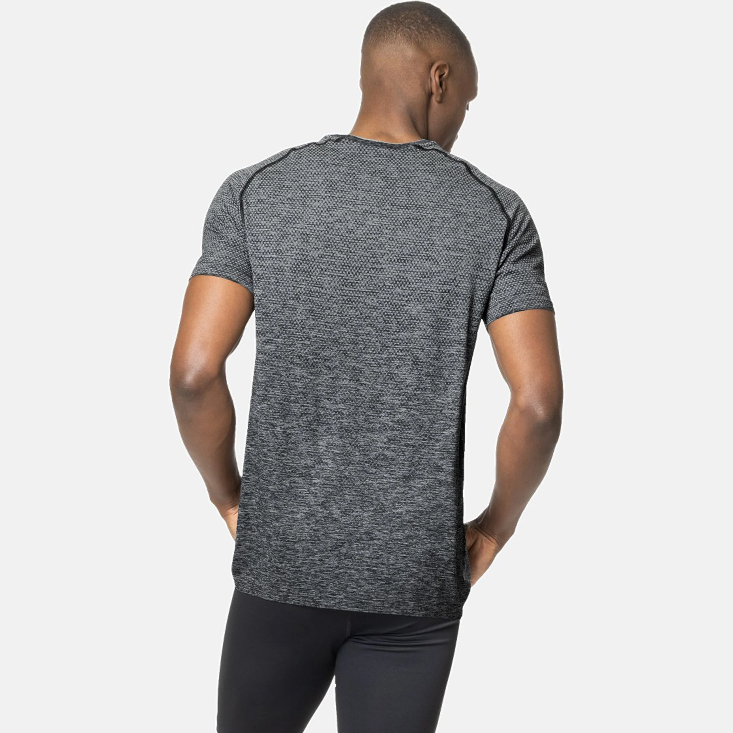 Crew Neck Essential Seamless Maillot De Course Hommes-Gris - Image 5