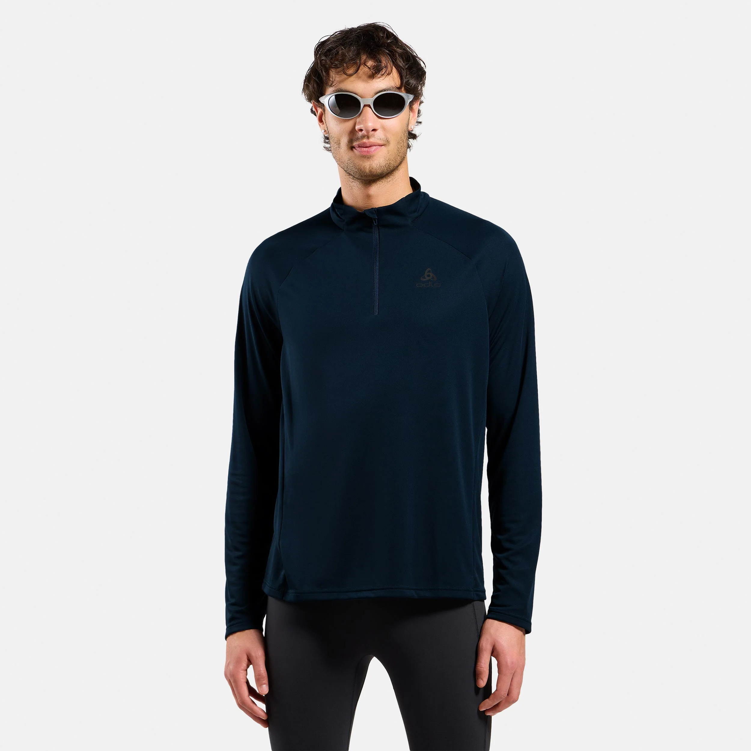 Essential 1/2 Zip Maillot de course Hommes-bleu foncé - Image 3