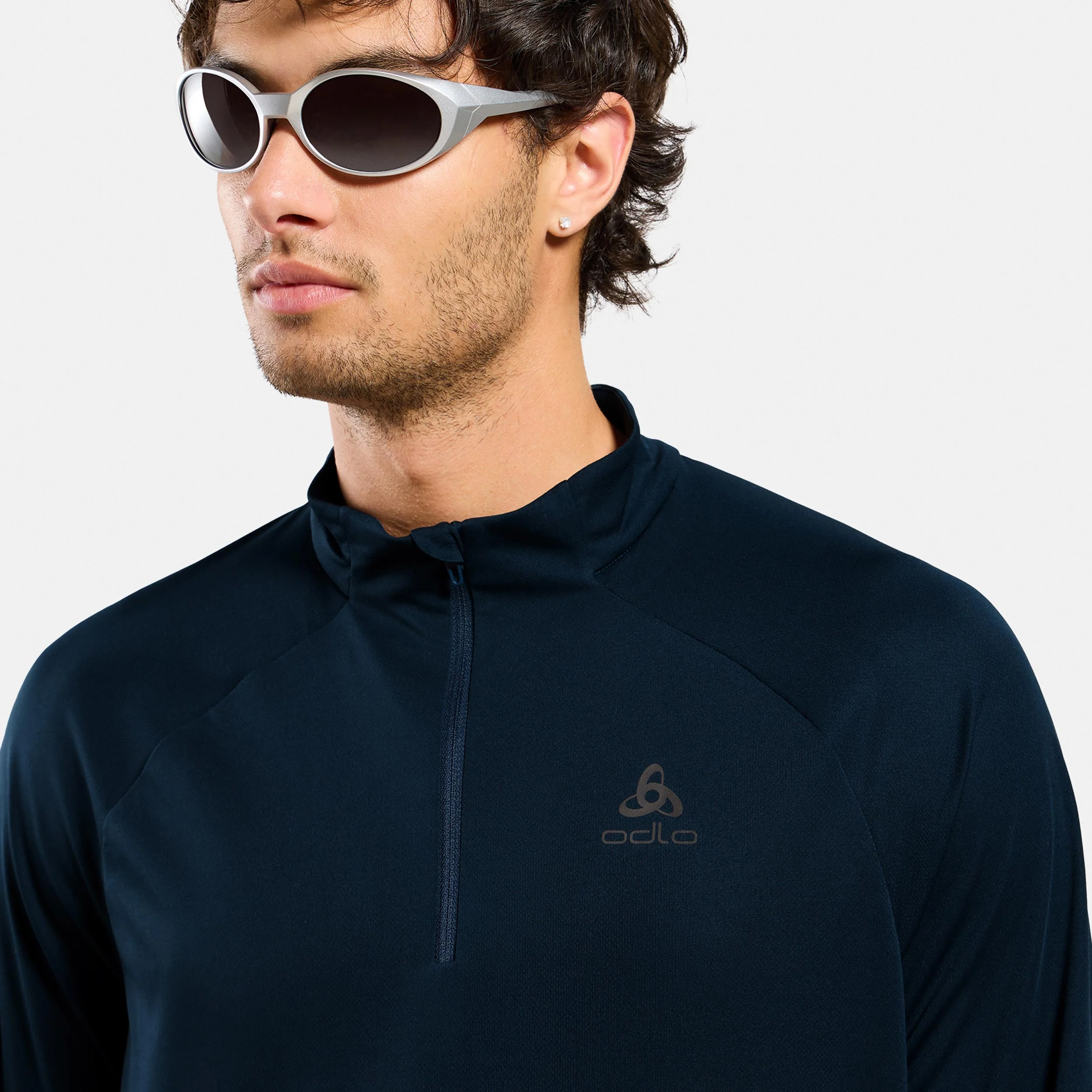 Essential 1/2 Zip Maillot de course Hommes-bleu foncé - Image 5