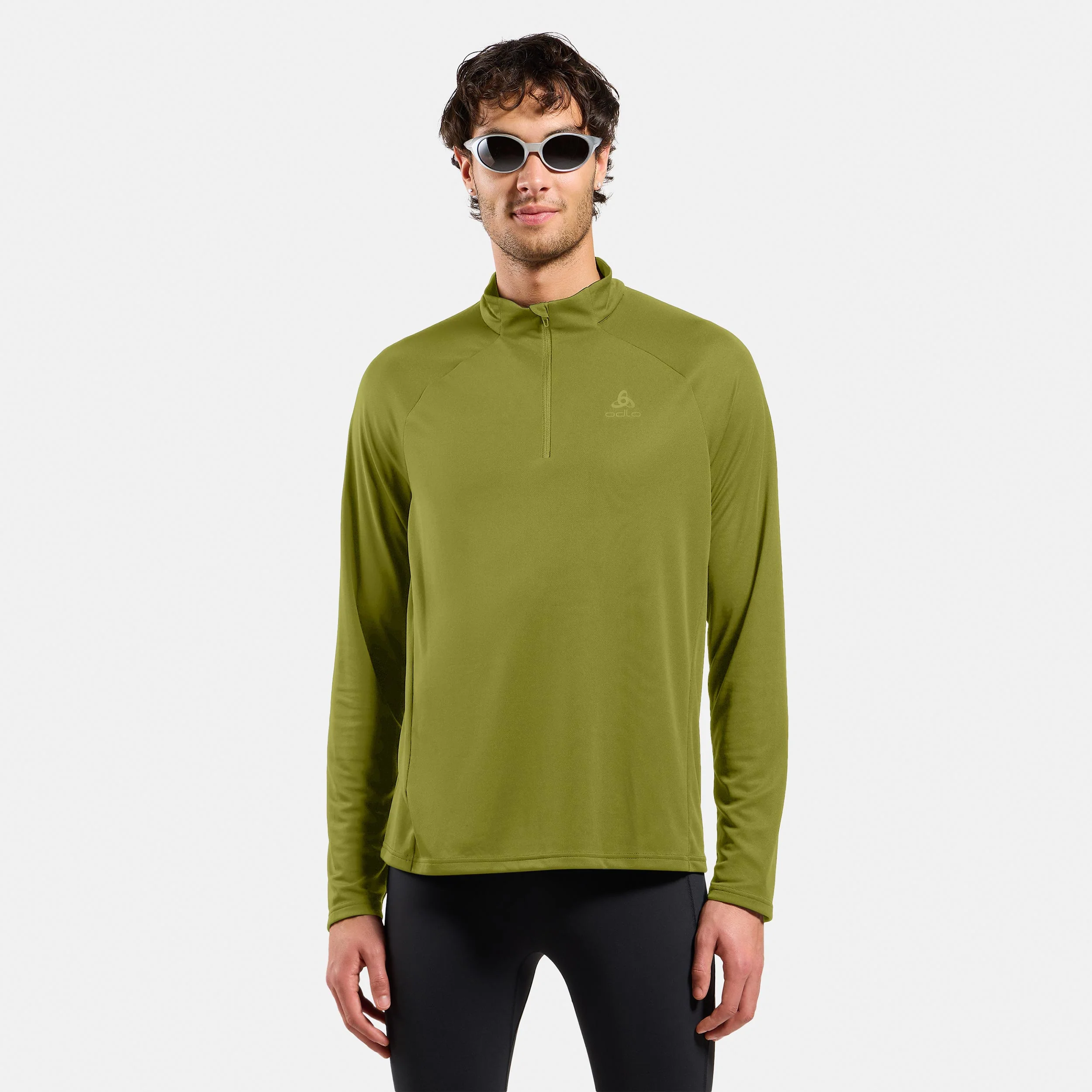 Essential 1/2 Zip Maillot de course Hommes-vert - Image 3