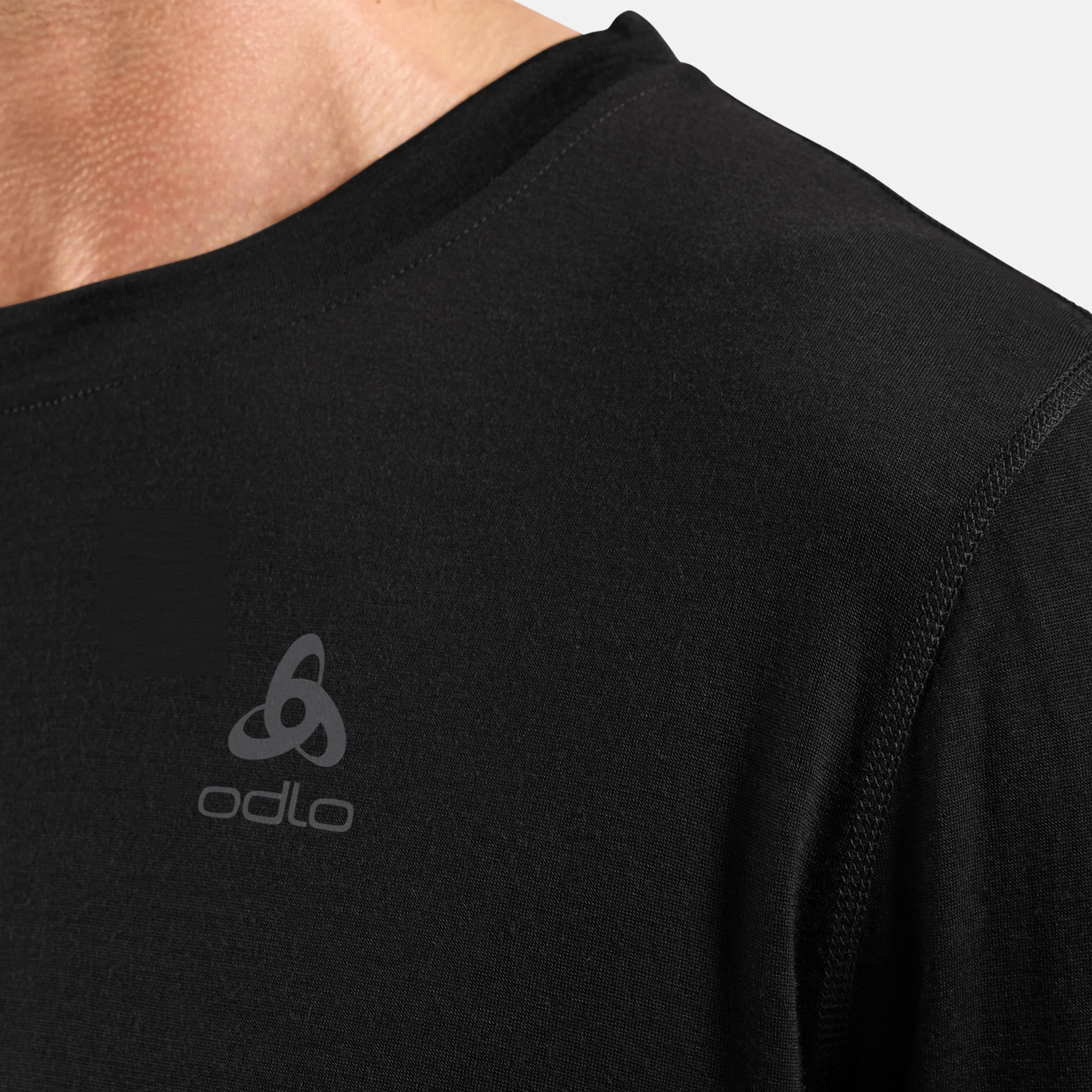 Merino 160Crew Haut Manches Longues Hommes-Noir - Image 6
