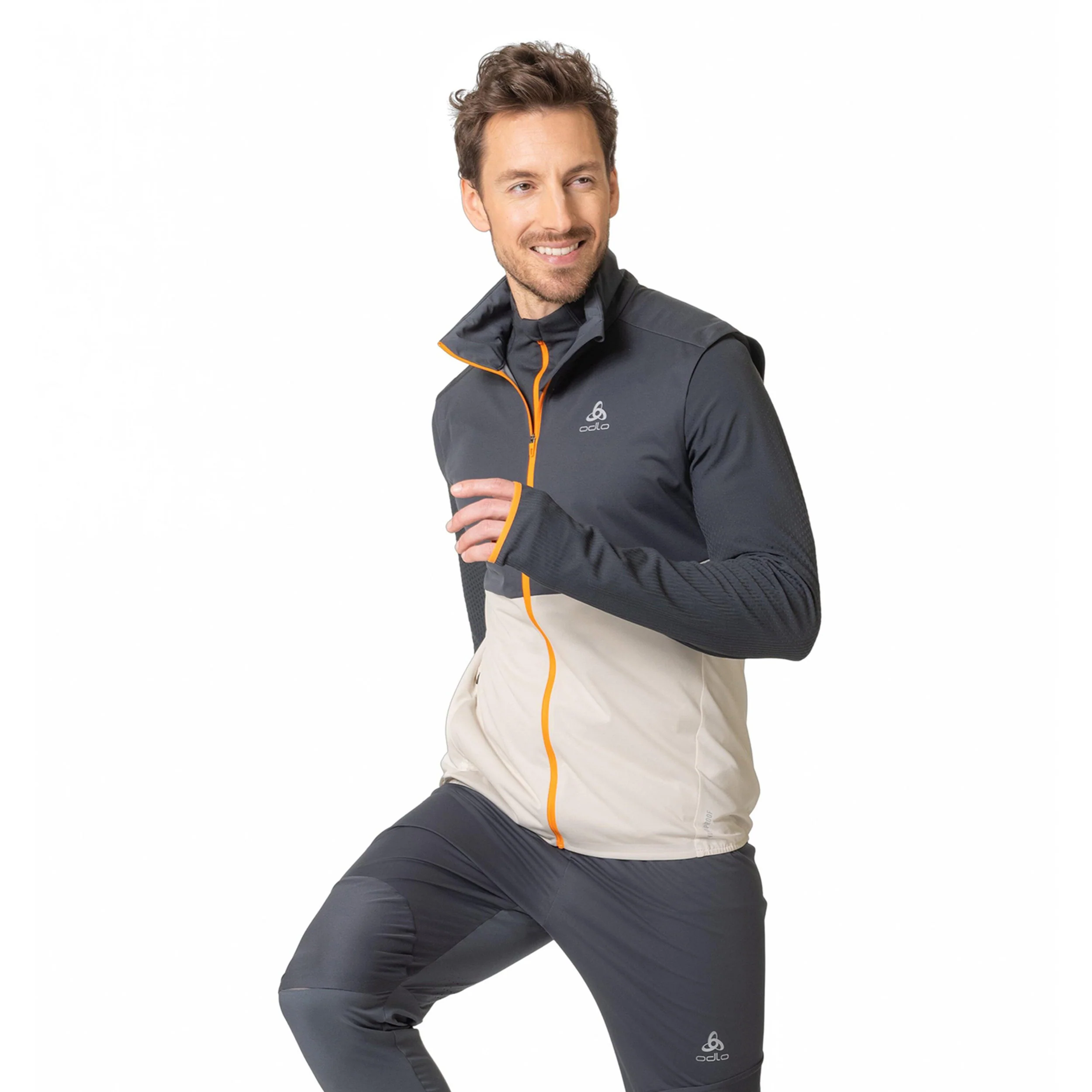 Warm Gilets de course Hommes - gris clair, gris foncé - Image 3