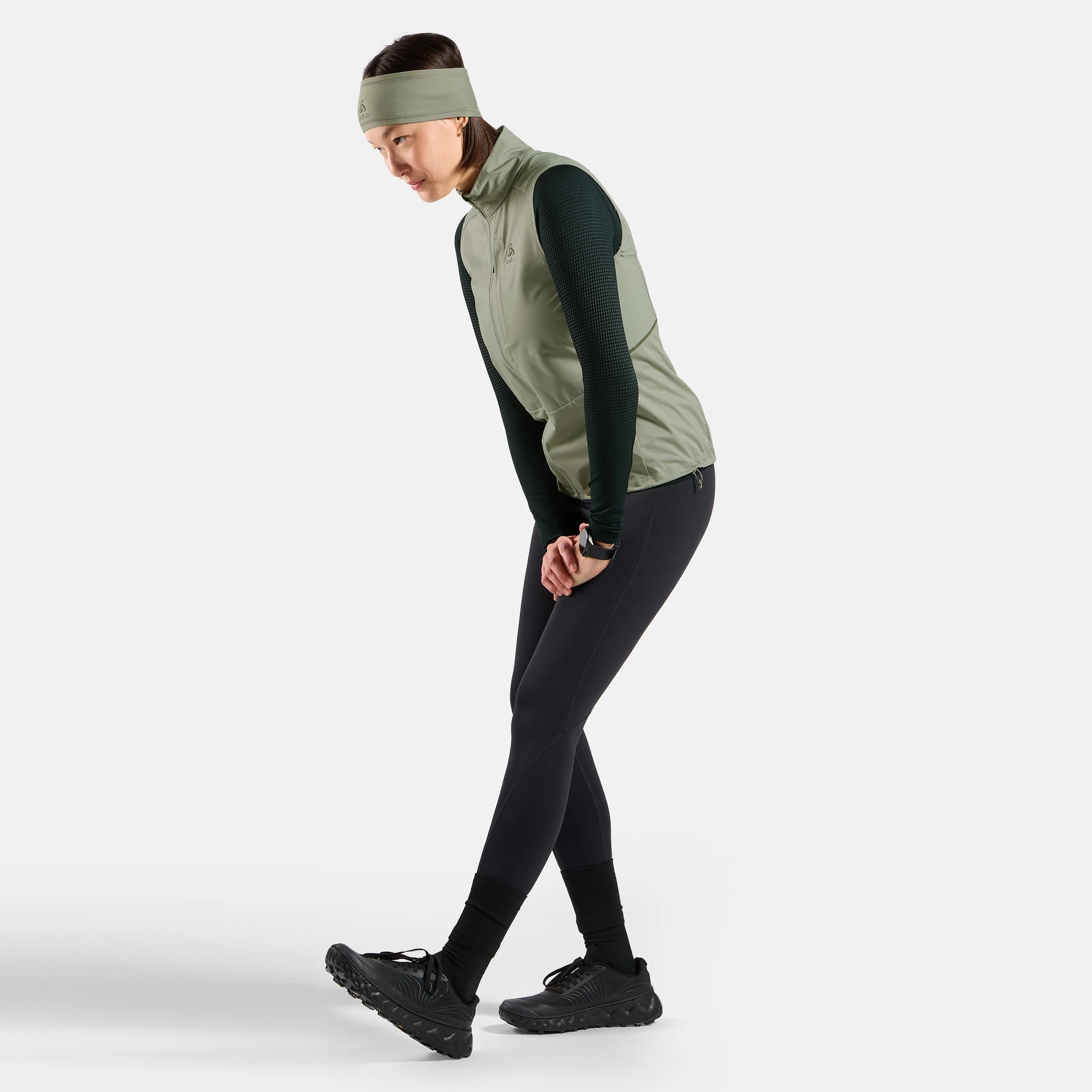 Zeroweight Warm Gilets de course Femmes - vert olive - Image 7