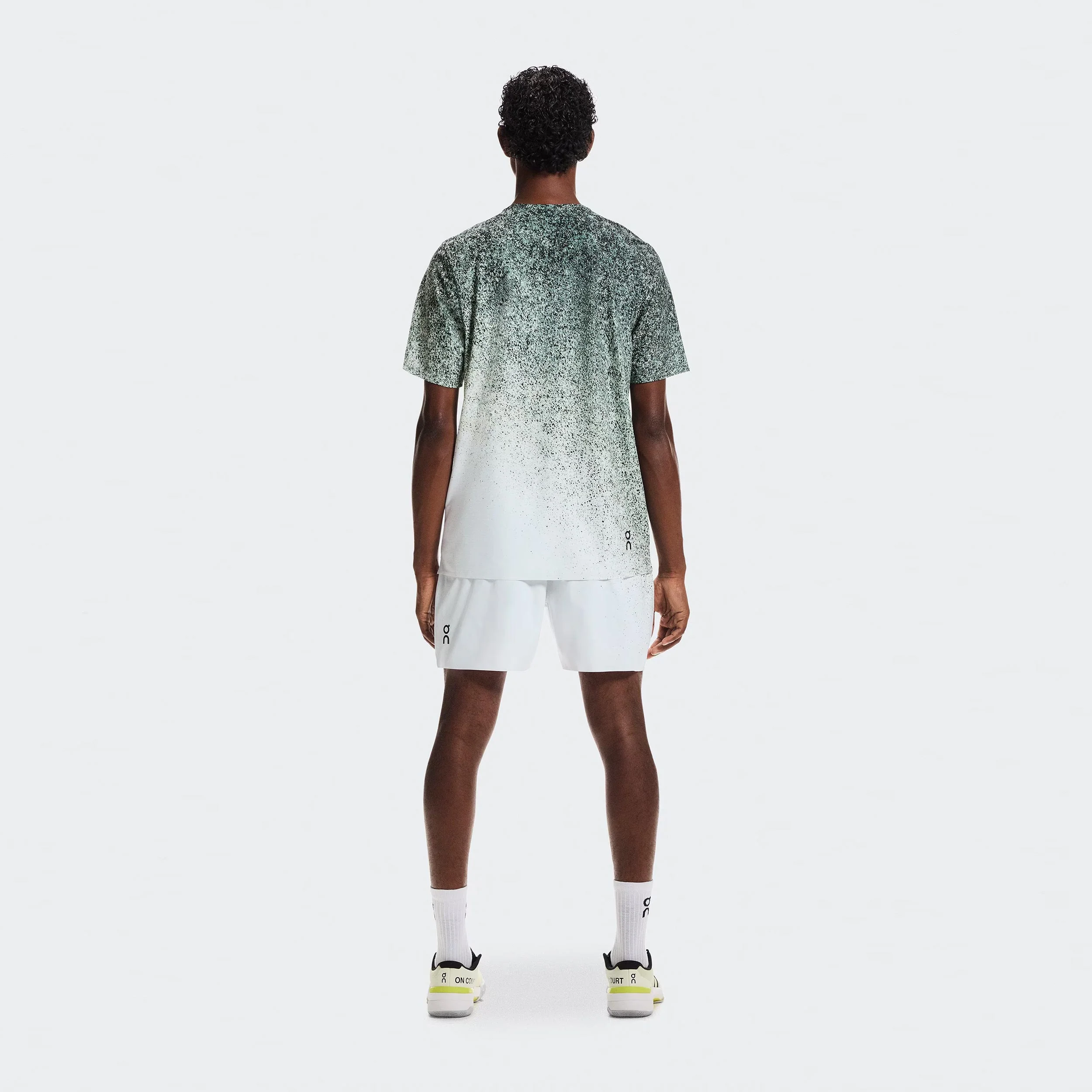 5" Court Fade Shorts Hommes - vert, blanc - Image 3