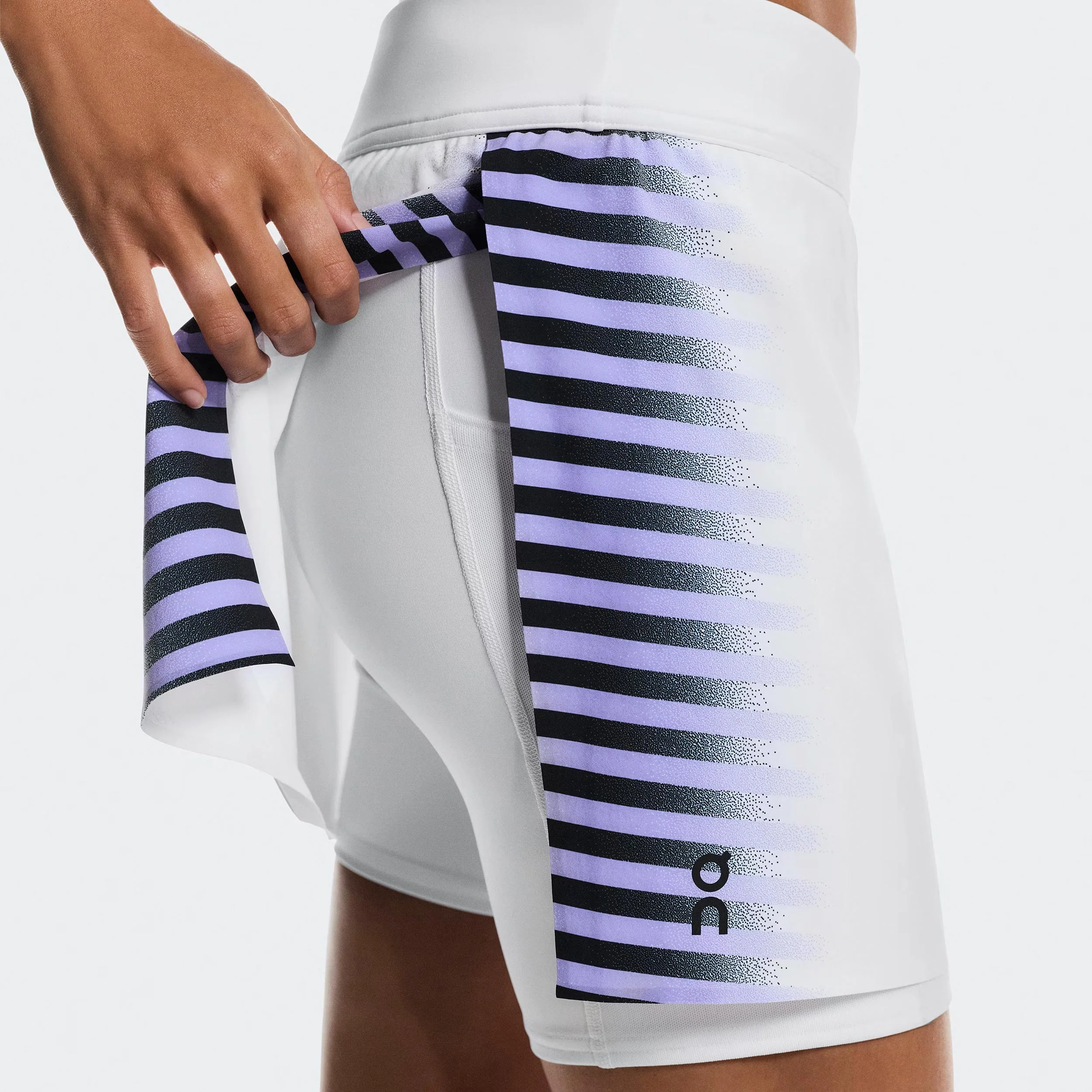 Court Split Edge Jupe Femmes - blanc, noir - Image 5