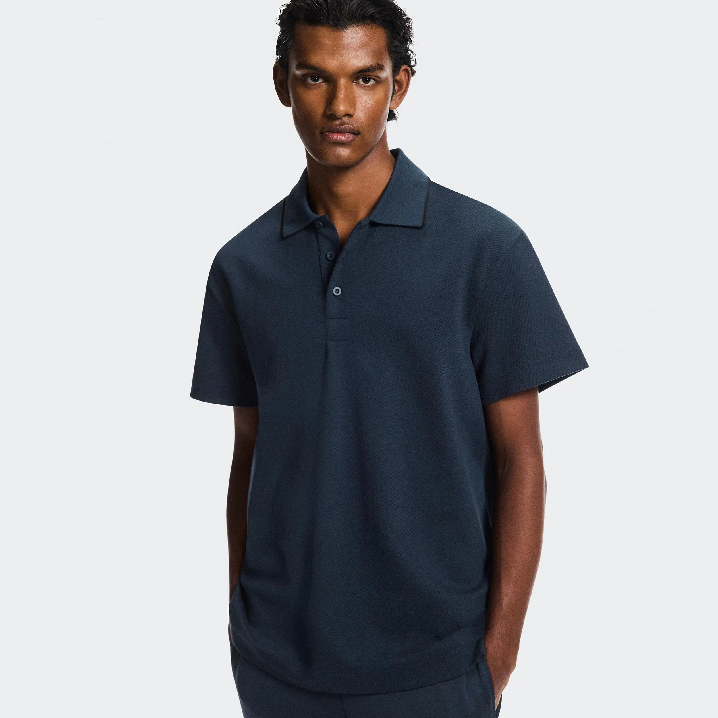 Courtside Polo Hommes - bleu foncé