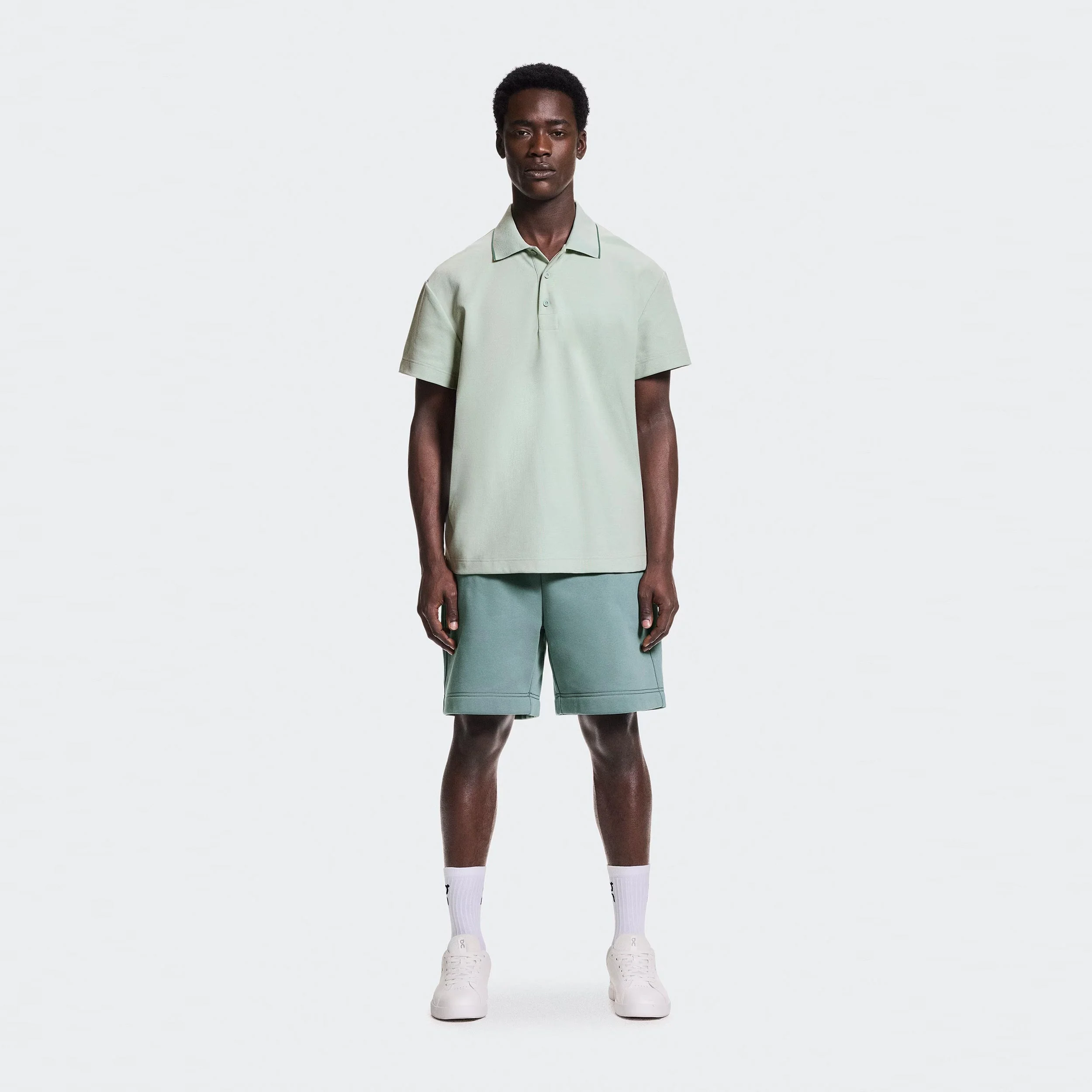 Courtside Polo Hommes - menthe, sauge - Image 2