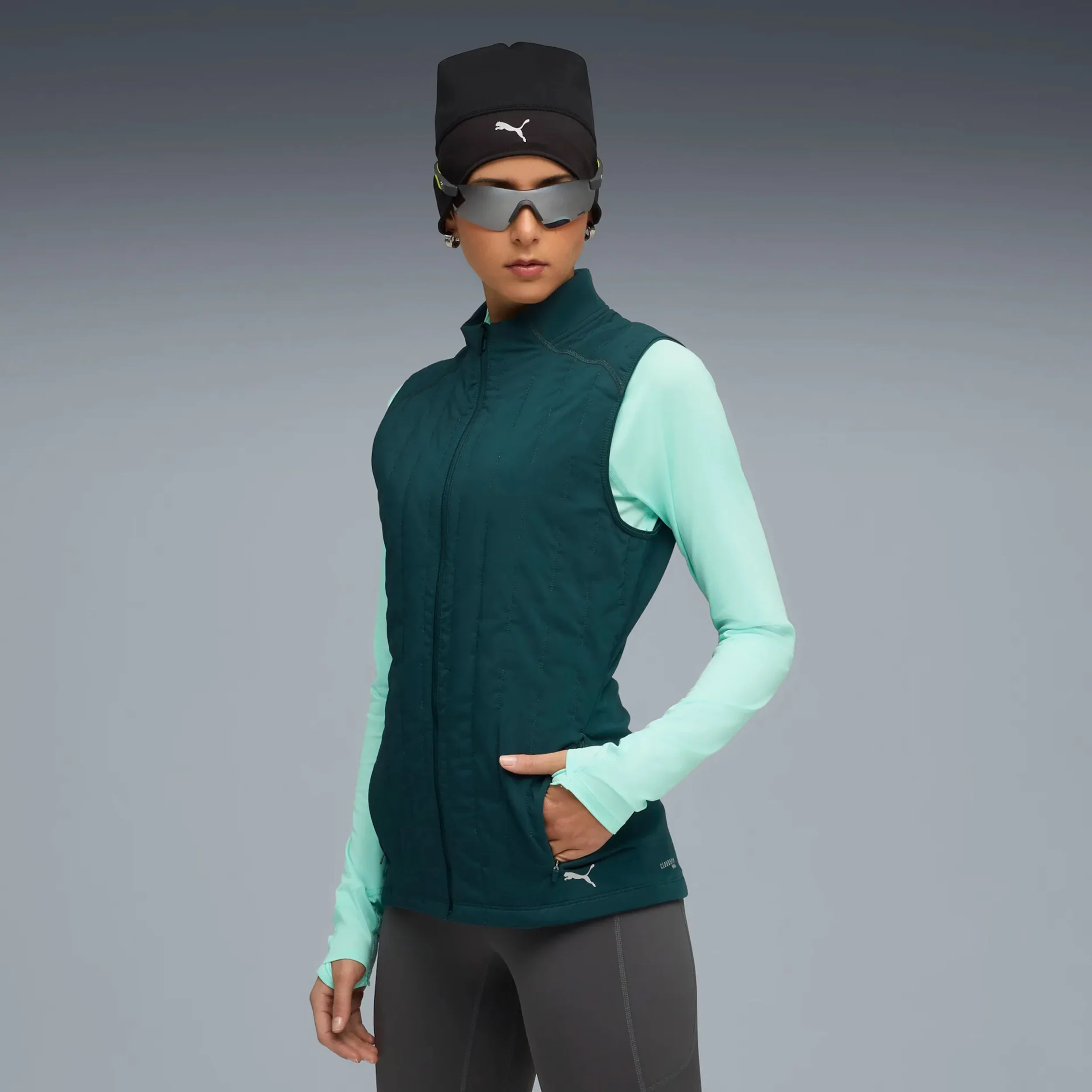Cloudspun Warmlbl Gilets de course Femmes-vert
