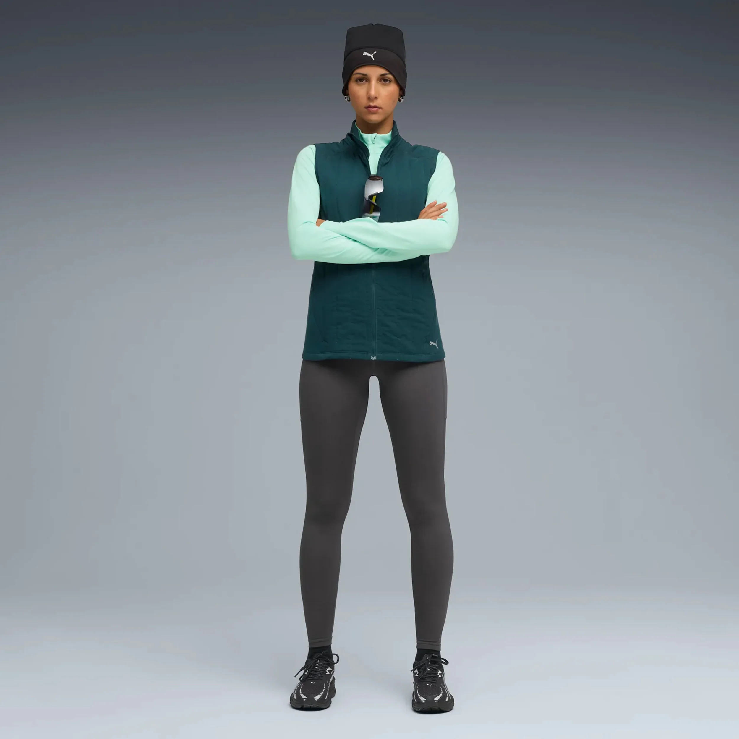 Cloudspun Warmlbl Gilets de course Femmes-vert - Image 3