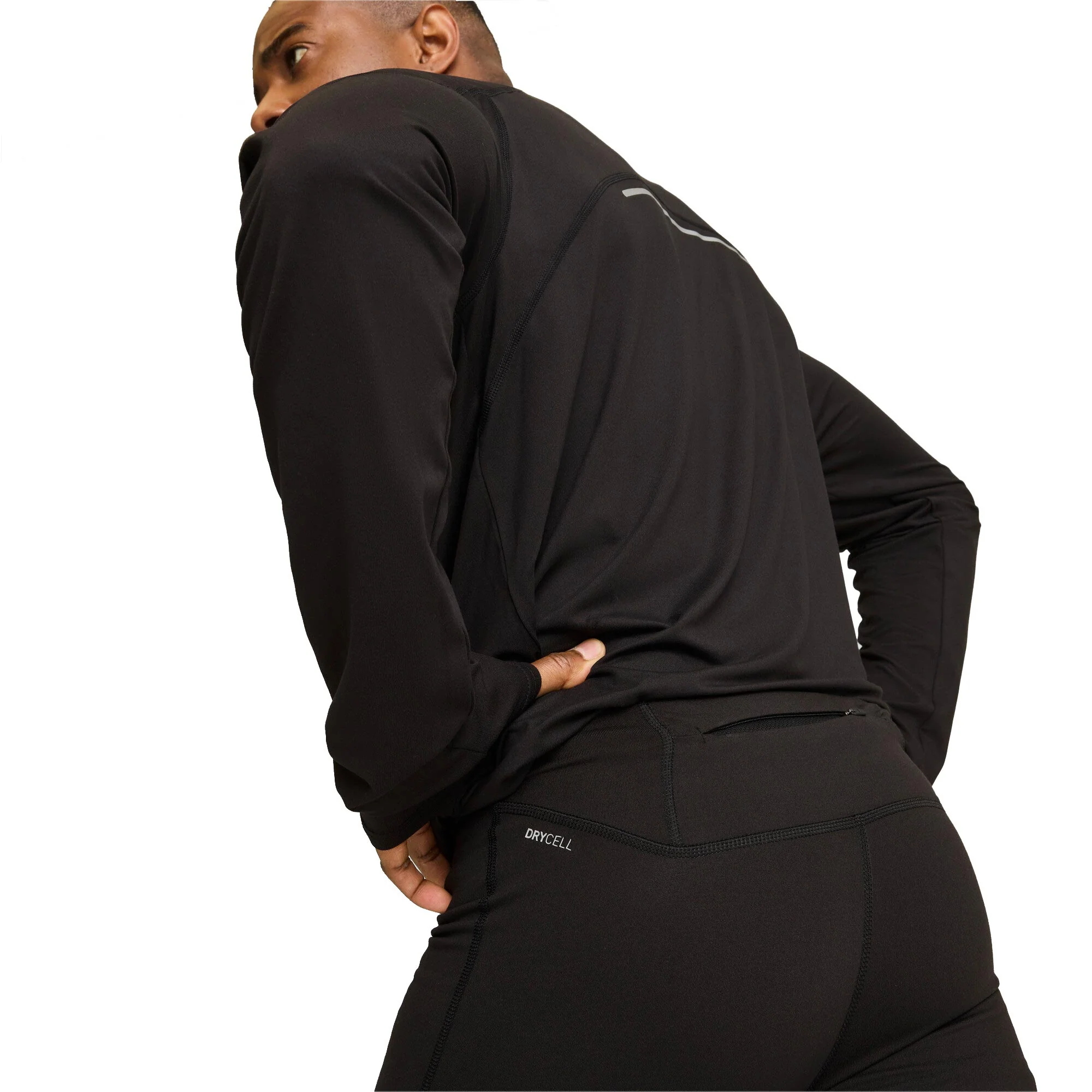 Favorites Brushed Collant De Course Hommes-Noir,Argent - Image 10