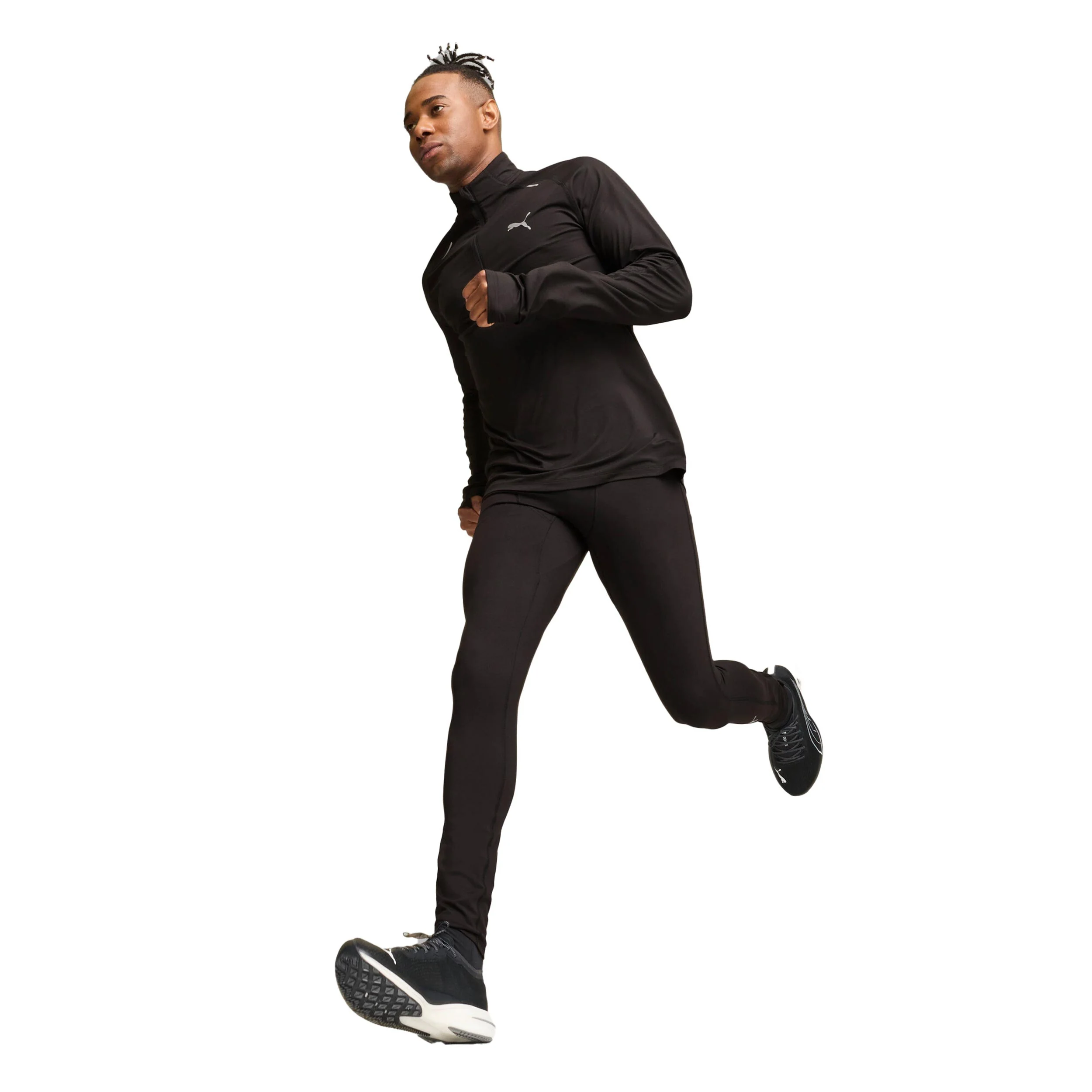 Favorites Brushed Collant De Course Hommes-Noir,Argent - Image 6