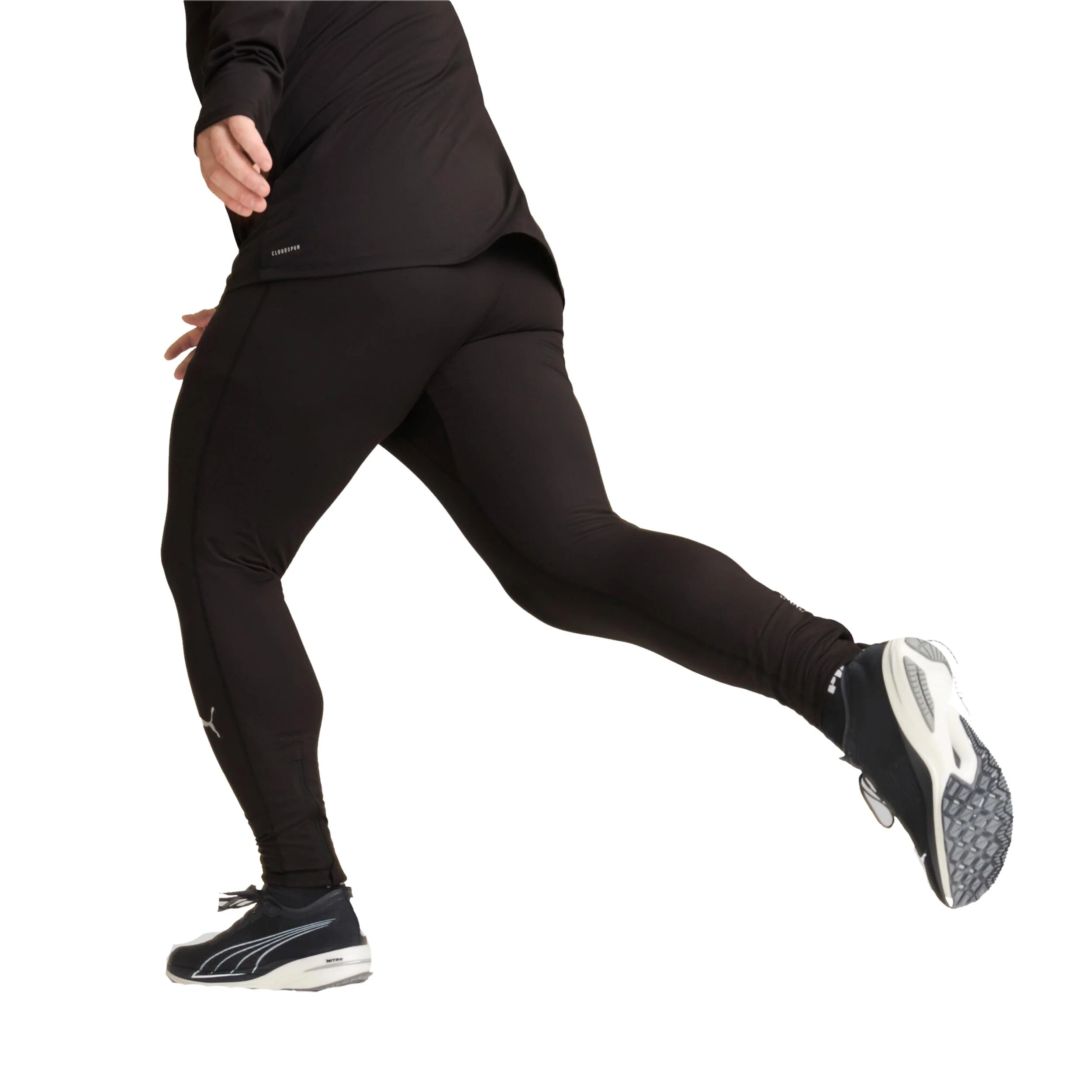 Favorites Brushed Collant De Course Hommes-Noir,Argent - Image 7