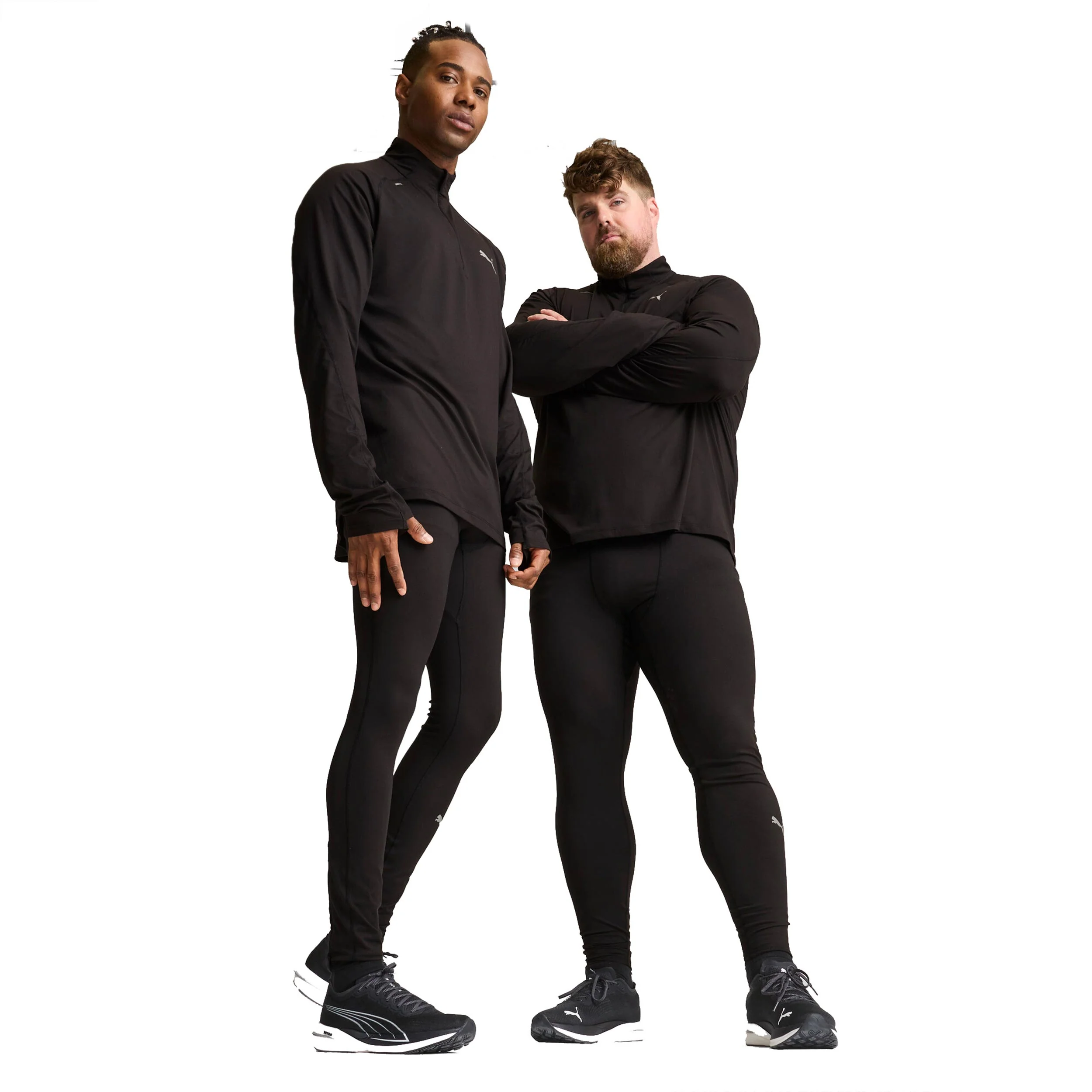 Favorites Brushed Collant De Course Hommes-Noir,Argent - Image 8