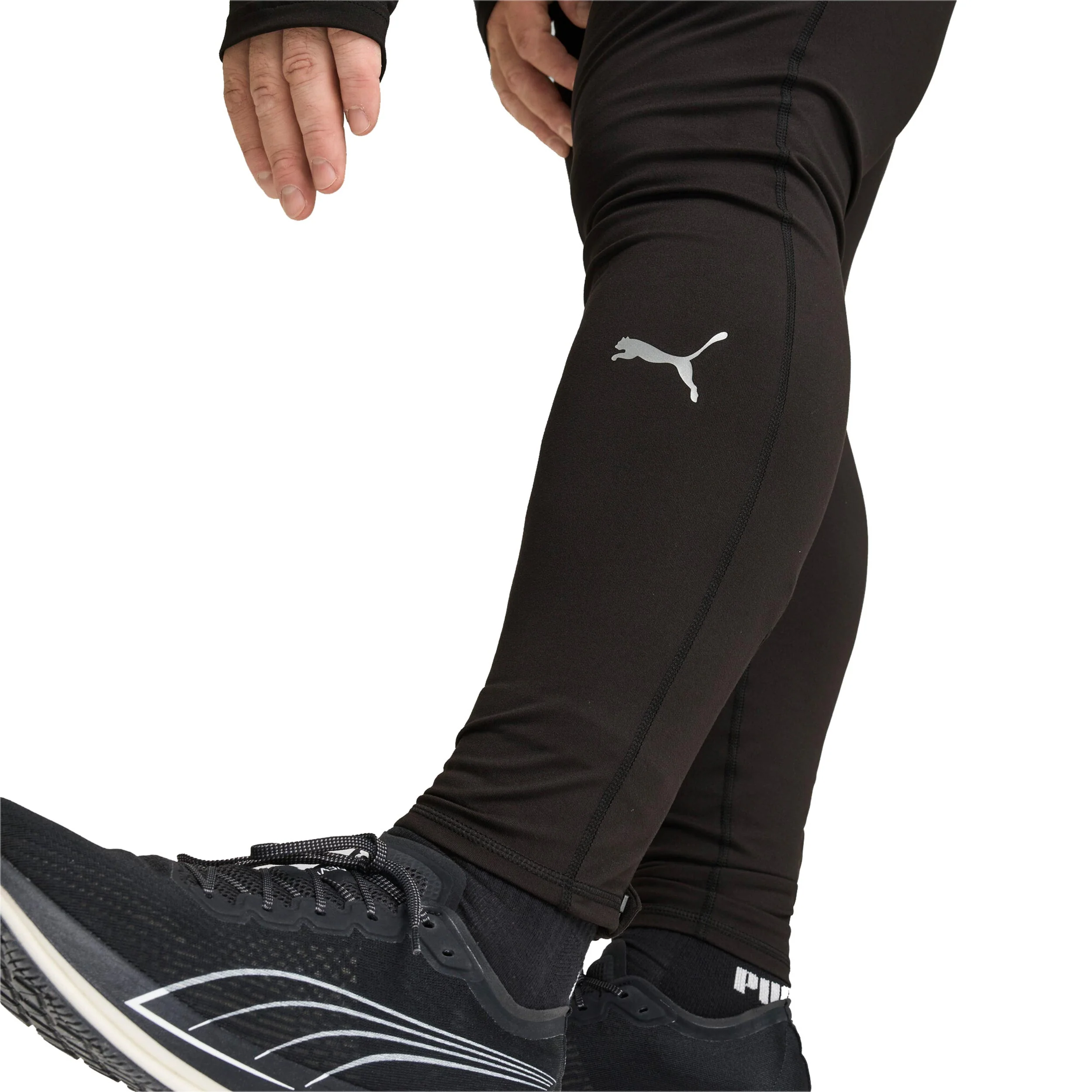 Favorites Brushed Collant De Course Hommes-Noir,Argent - Image 9