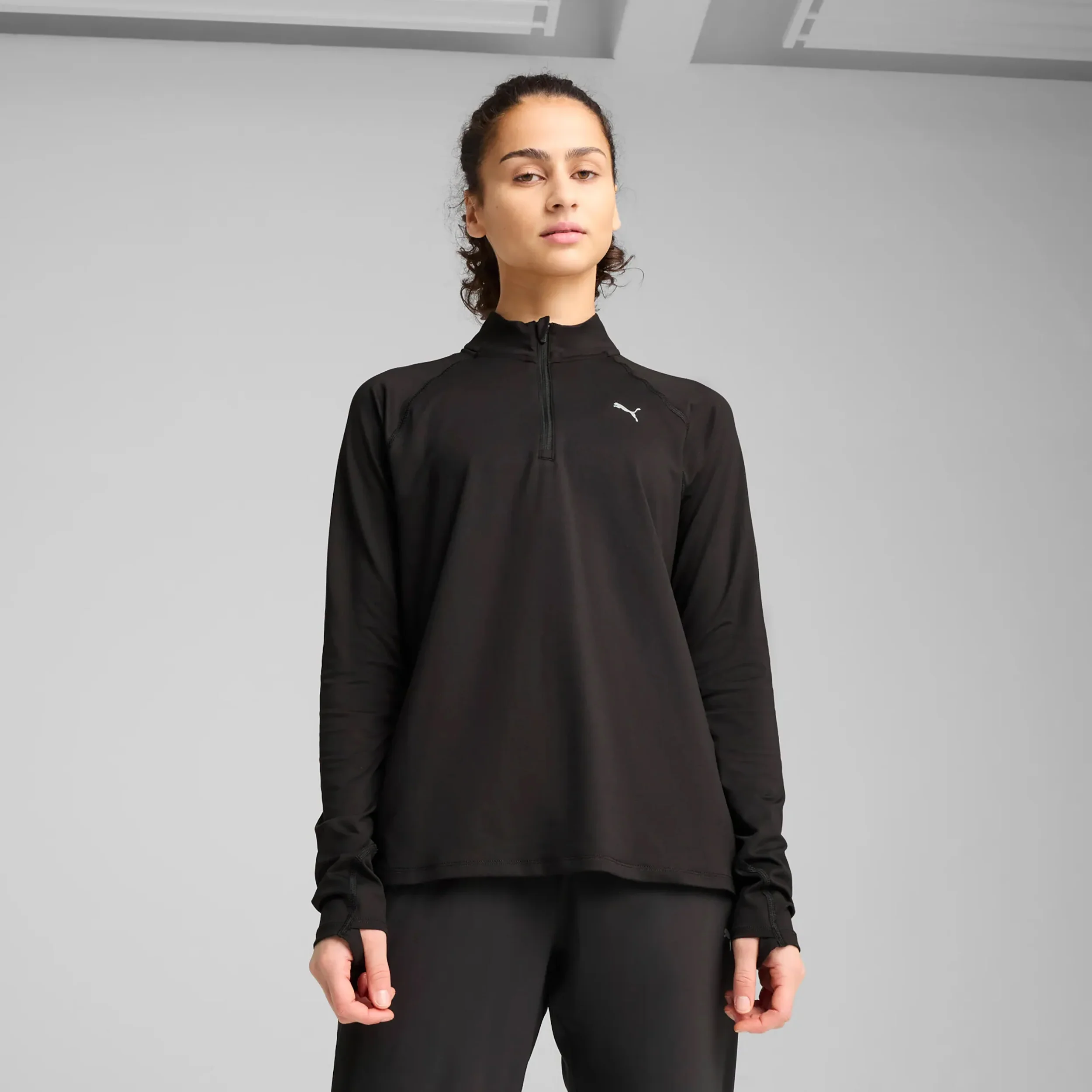 Velocity Cloudspun 1/4 Zip Maillot de course Femmes - noir