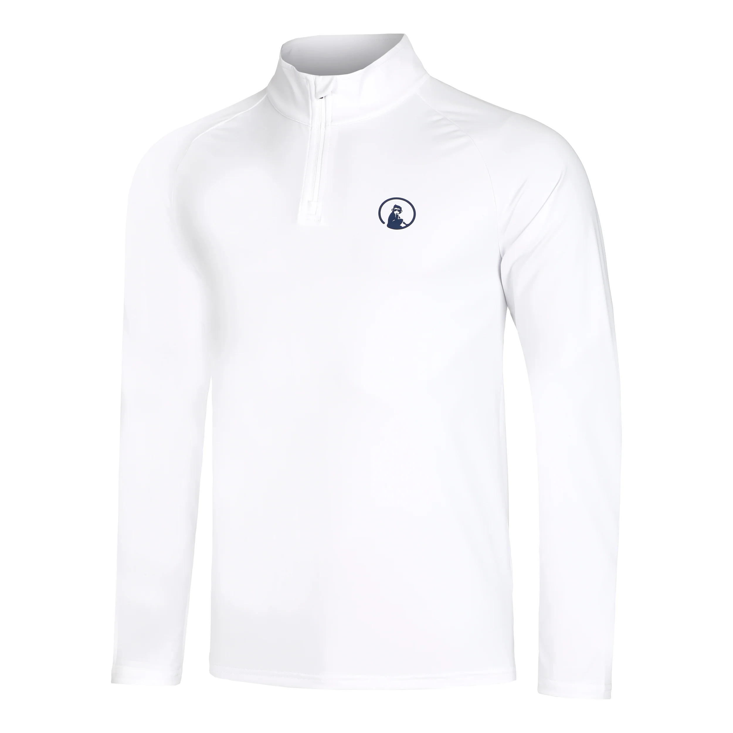 Big Serve 1/4 Zip Haut Manches Longues Hommes-Blanc