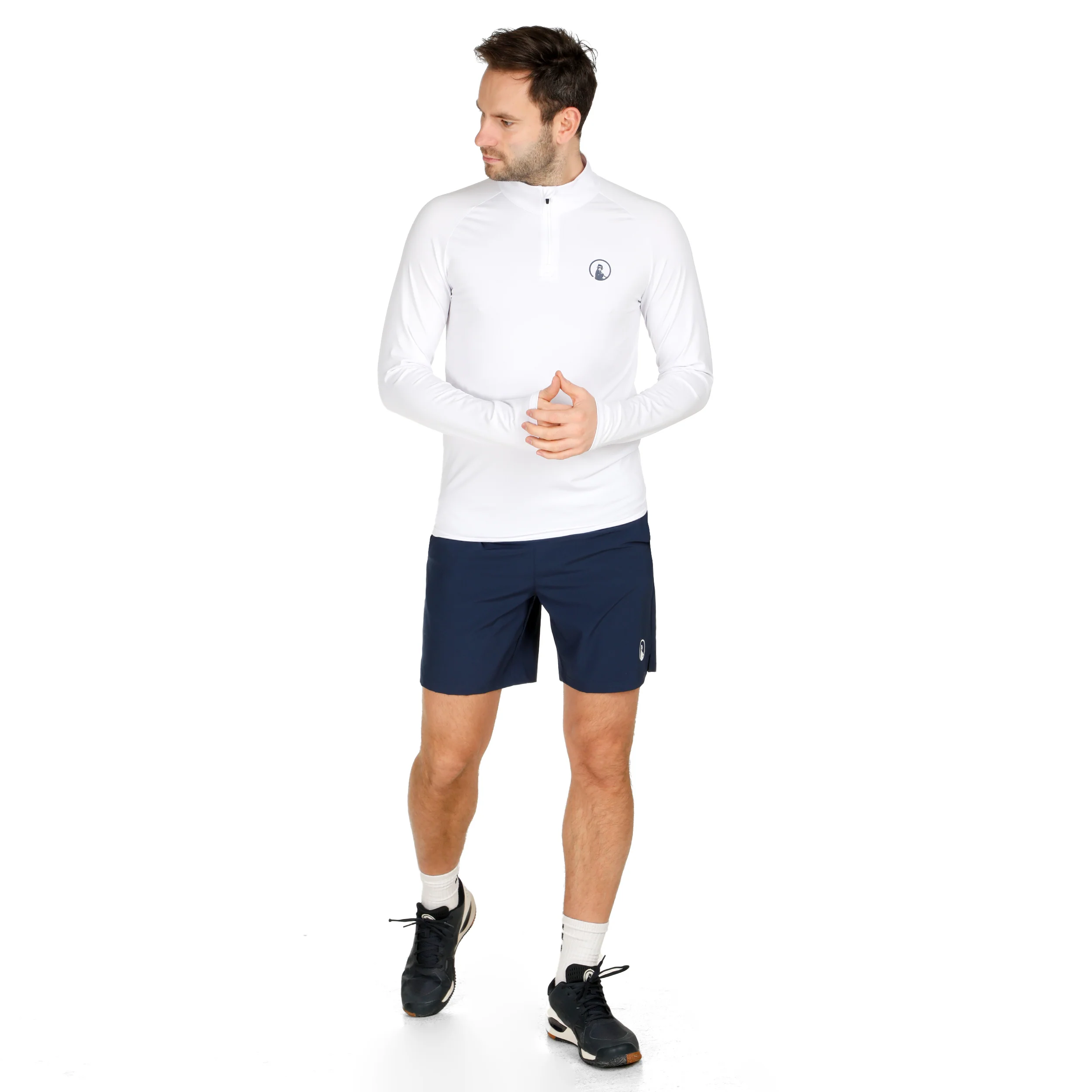 Big Serve 1/4 Zip Haut Manches Longues Hommes-Blanc - Image 3