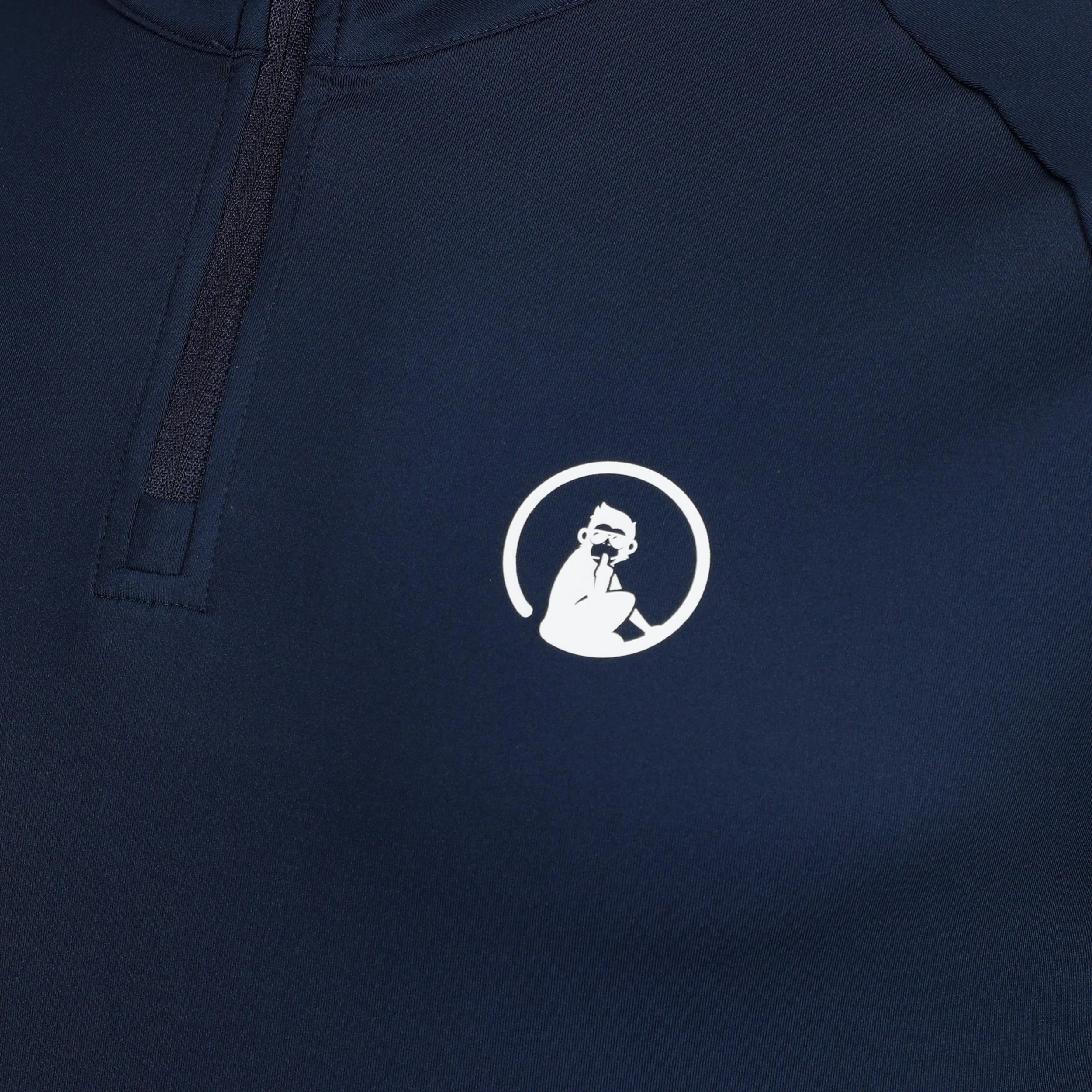 Big Serve 1/4 Zip Haut manches longues Hommes-bleu foncé - Image 3