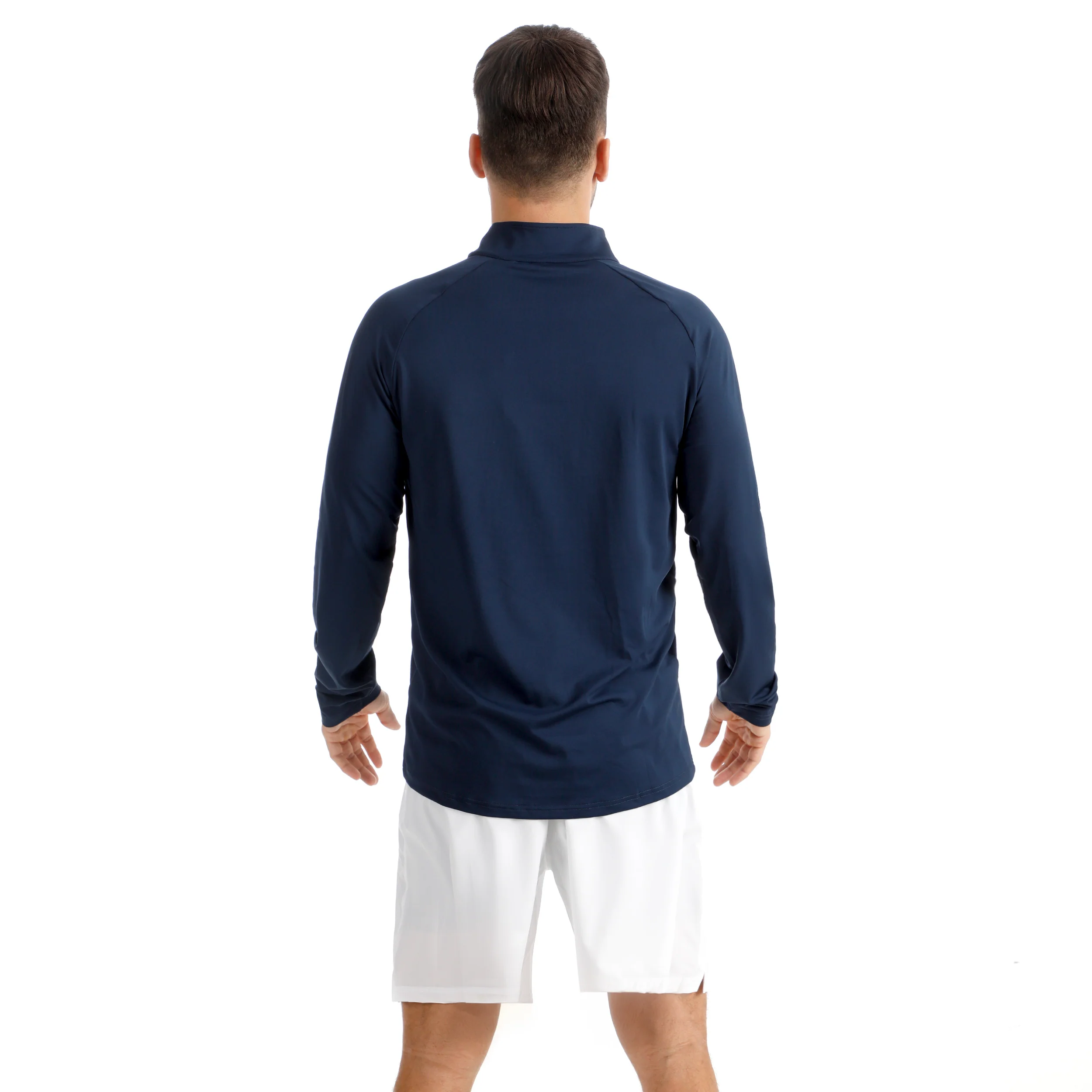 Big Serve 1/4 Zip Haut manches longues Hommes-bleu foncé - Image 5