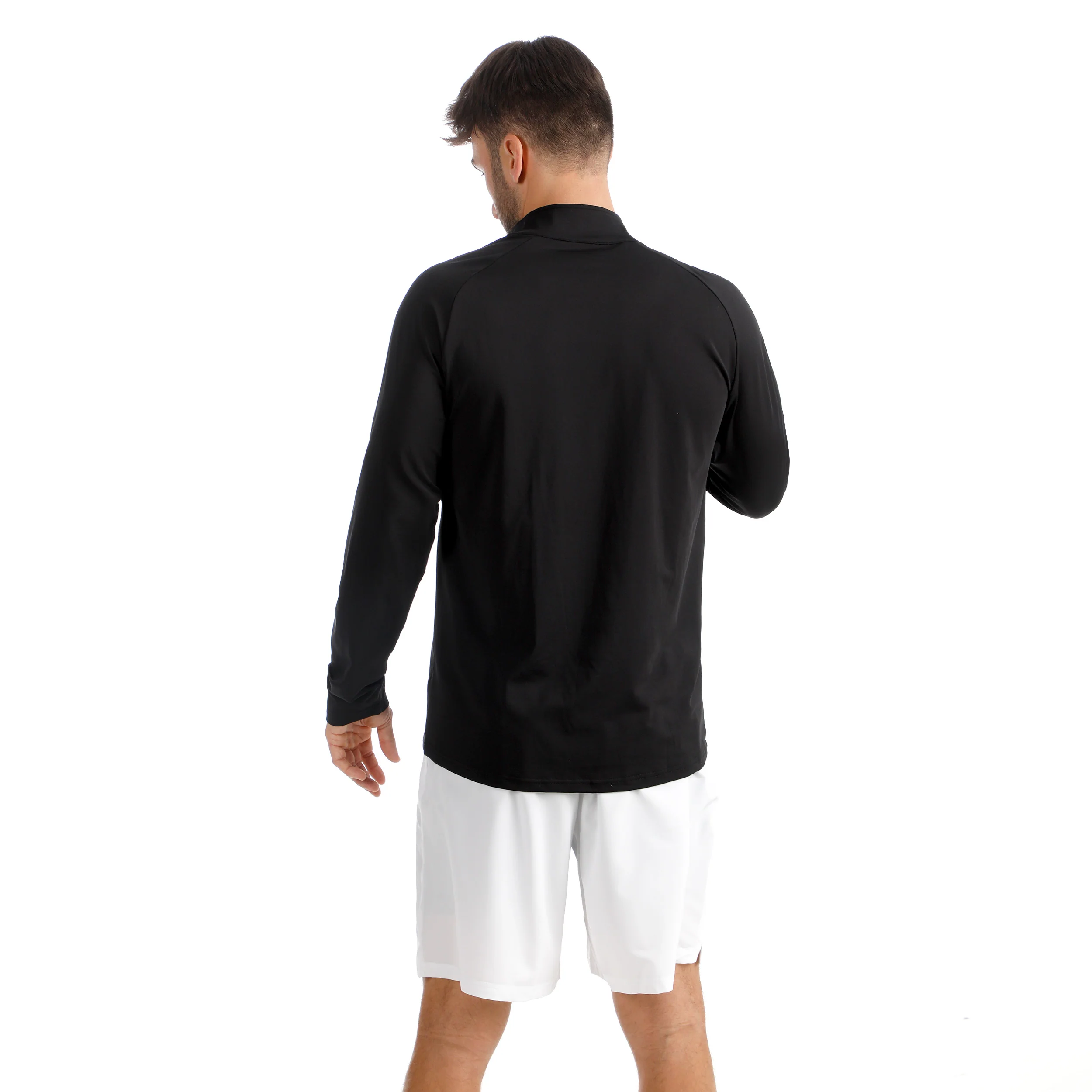 Big Serve 1/4 Zip Haut Manches Longues Hommes-Noir - Image 6