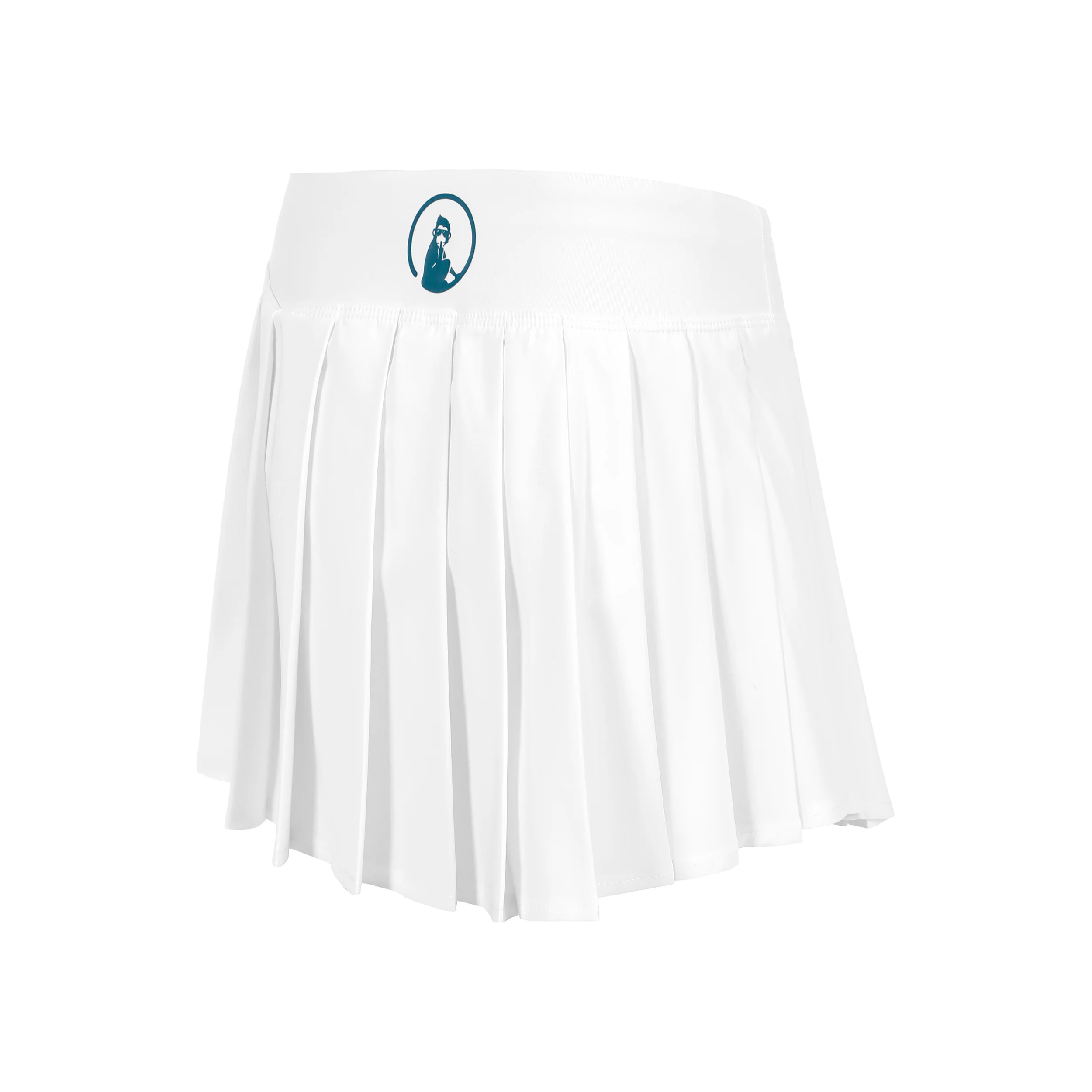 Create Love Pleated Jupe Femmes-Blanc,Bleu Petrol - Image 2