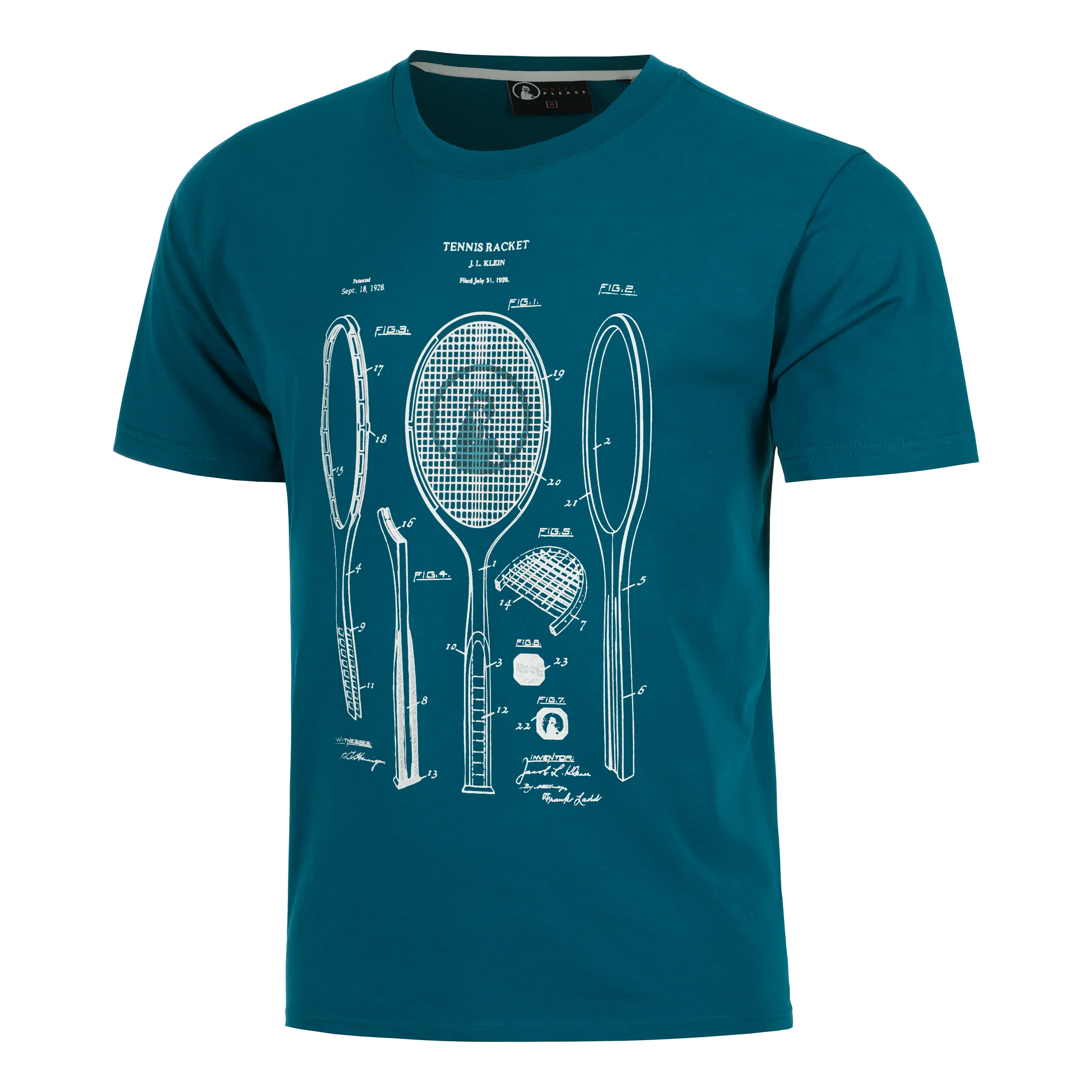 Create Rackitecture T-shirt Hommes-Bleu Petrol, Blanc