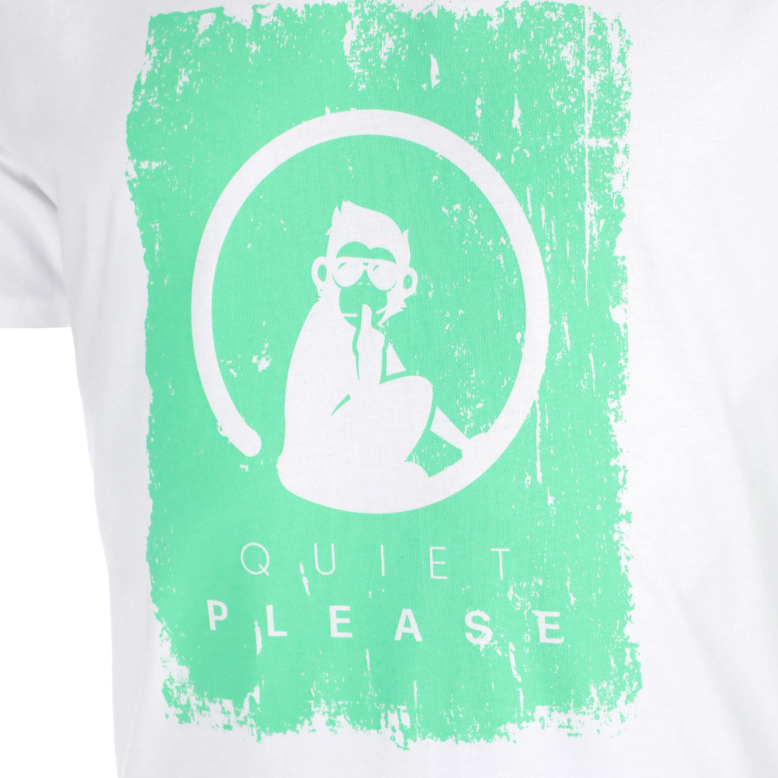 Crush Scraped T-shirt Hommes-blanc, vert - Image 3