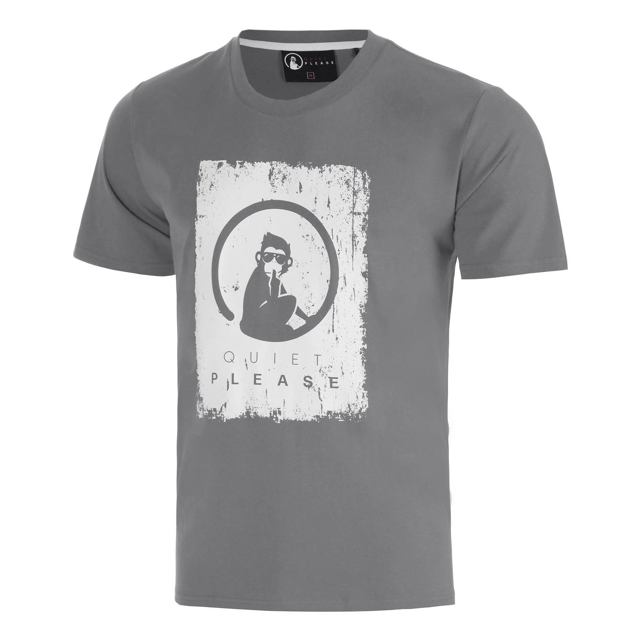 Crush Scraped T-shirt Hommes-gris foncé, gris clair