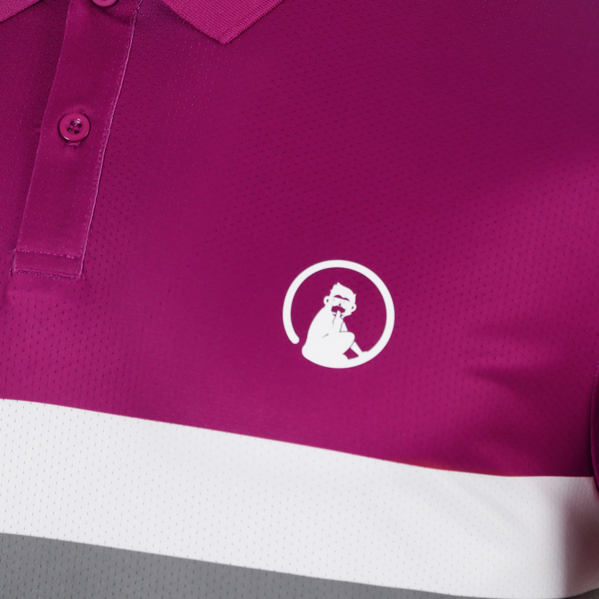 Crush Tournament Block Polo Hommes - berry, blanc - Image 3