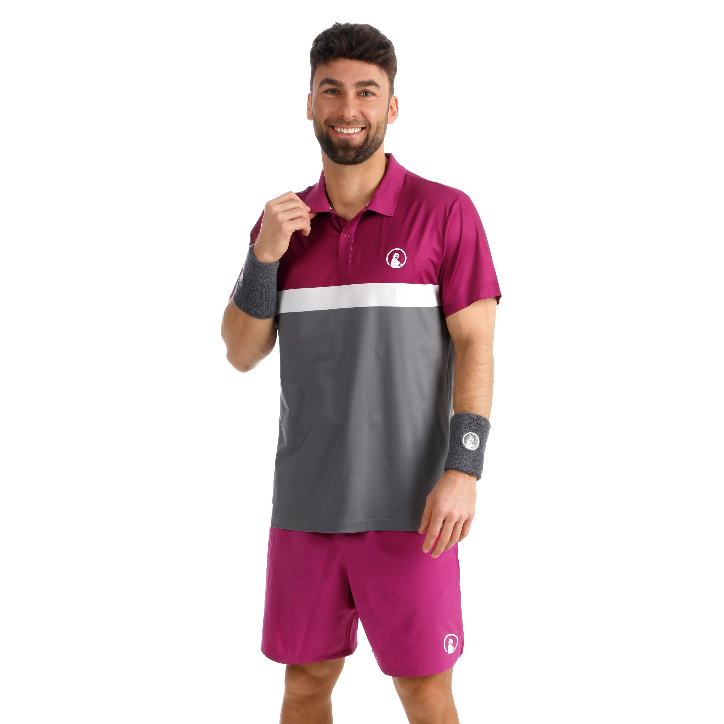 Crush Tournament Block Polo Hommes - berry, blanc - Image 5