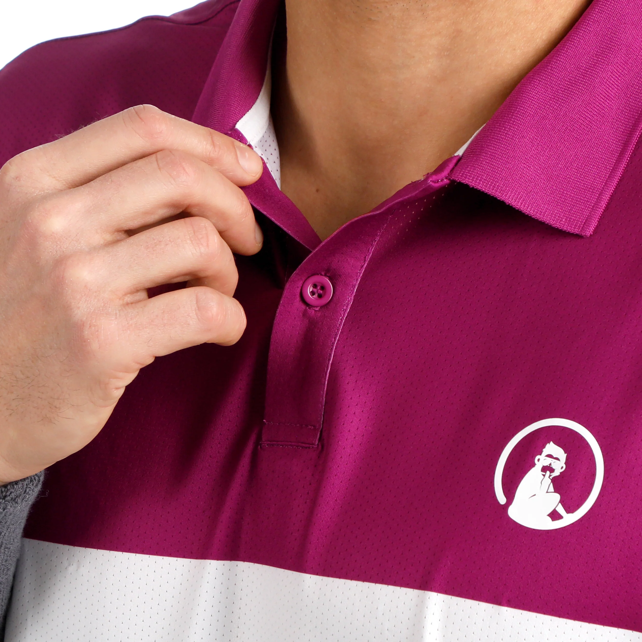 Crush Tournament Block Polo Hommes - berry, blanc - Image 7
