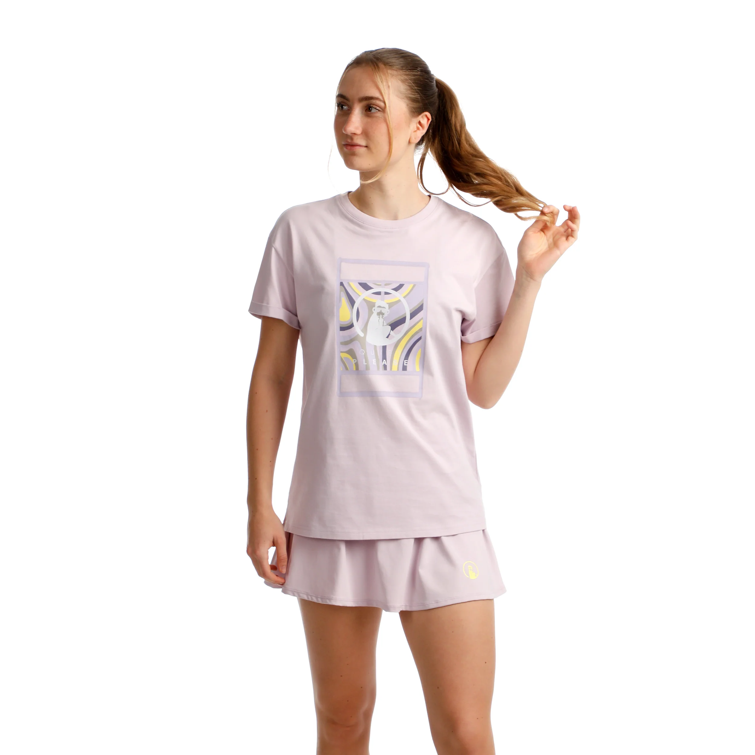 Mind Swirl Court T-shirt Femmes-Lilas,Multicouleur - Image 5