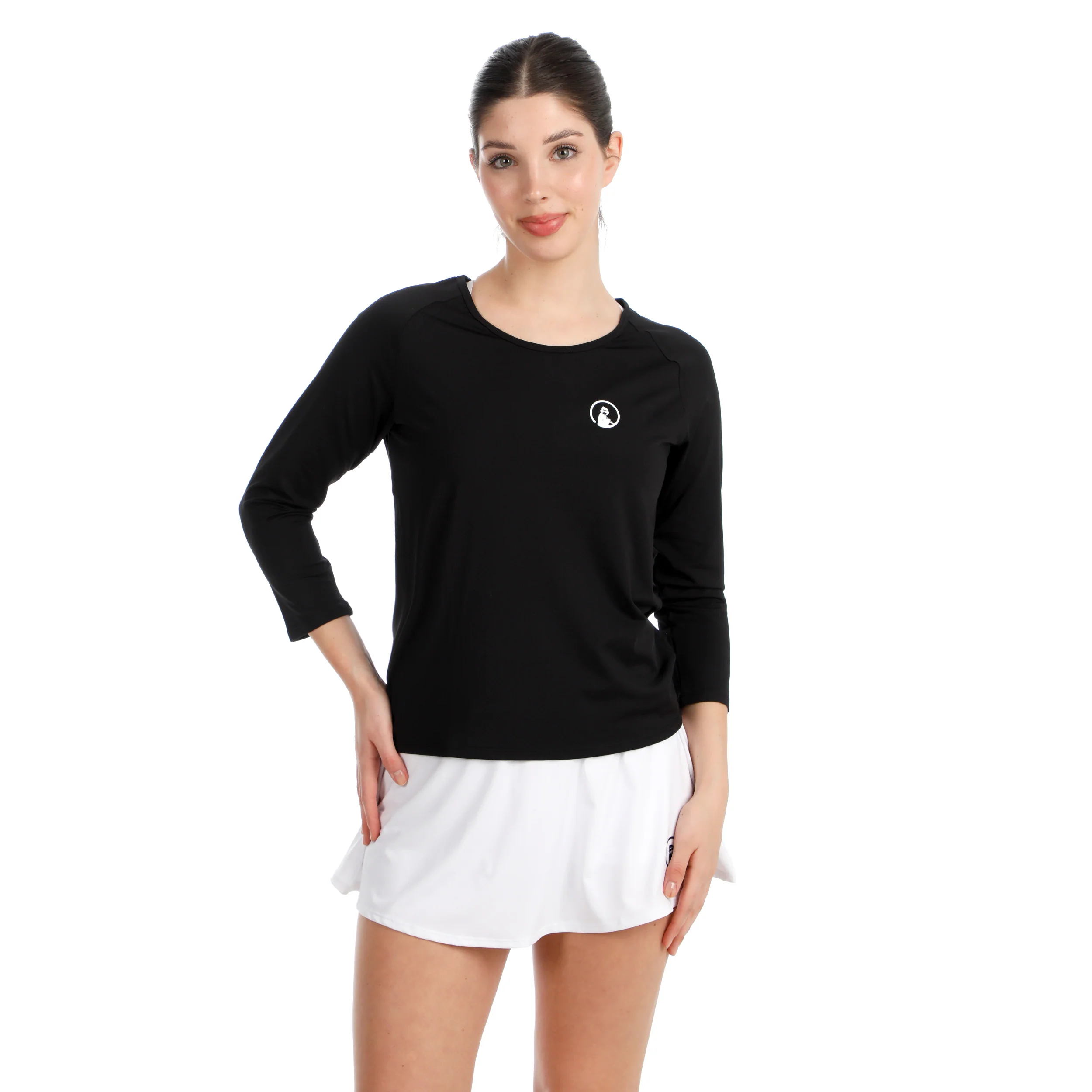 Mixed Haut Manches Longues Femmes-Noir - Image 4