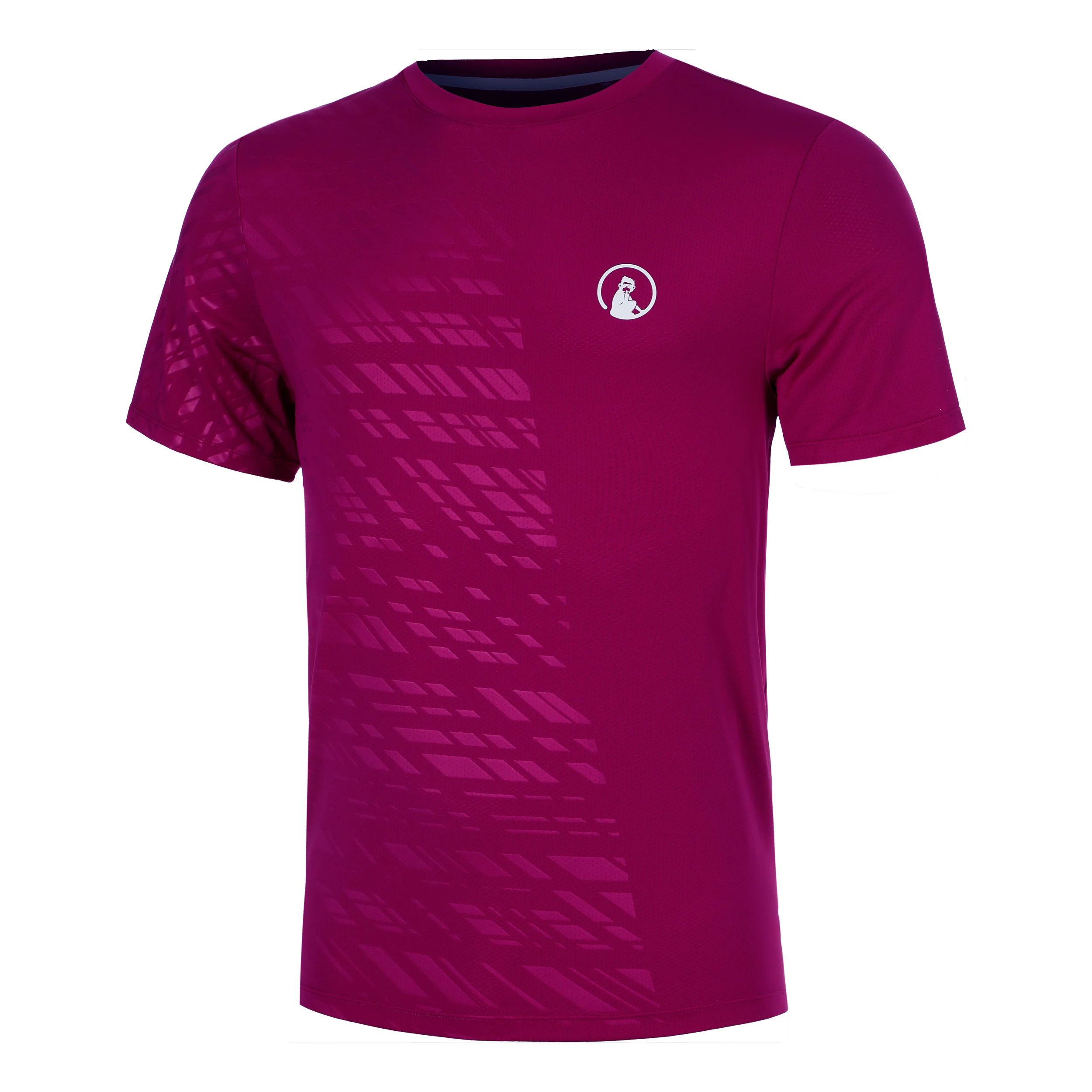 Receiver Embossed T-shirt Hommes-berry, blanc