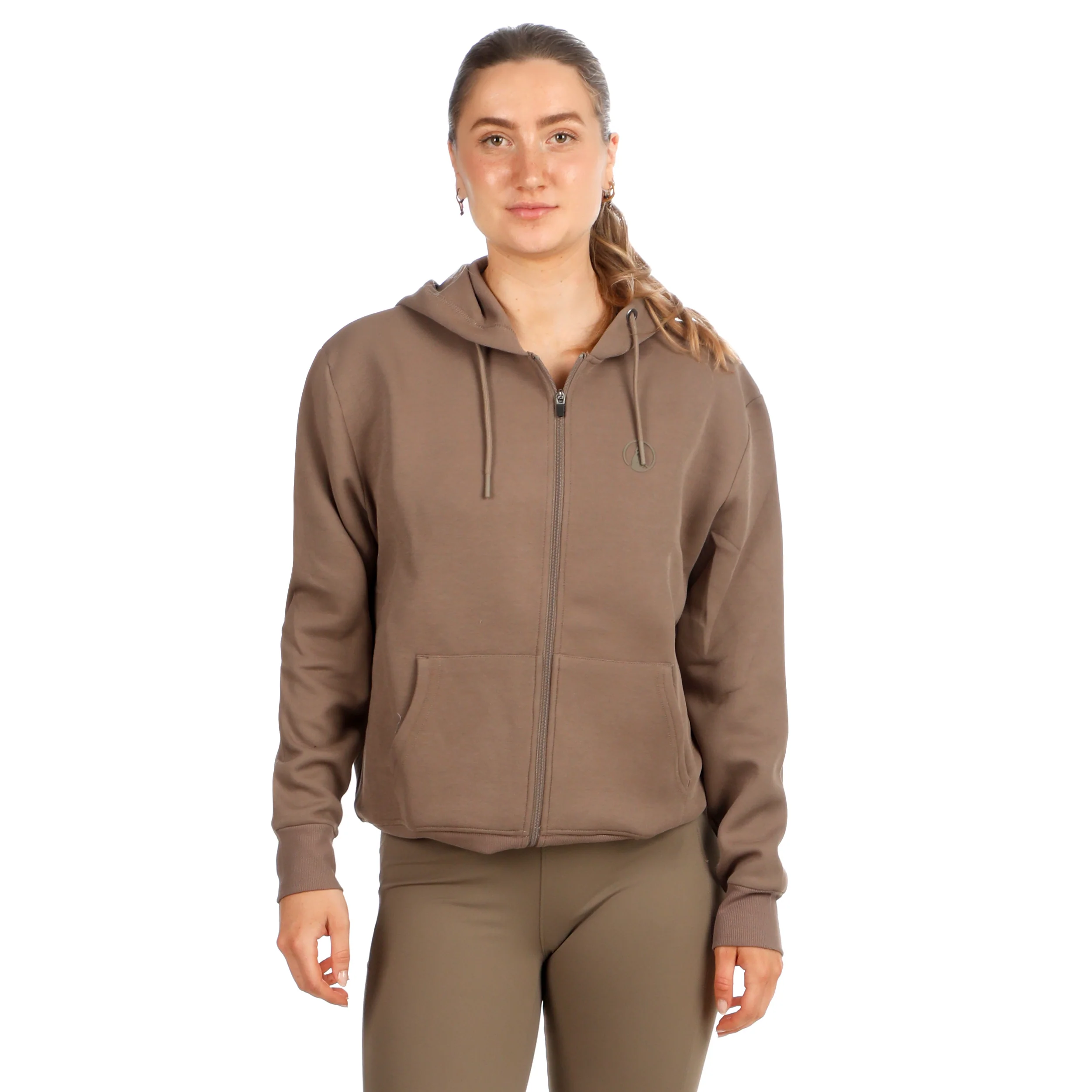 Tonal Core Zip Gilet en coton Femmes - gris, marron - Image 5