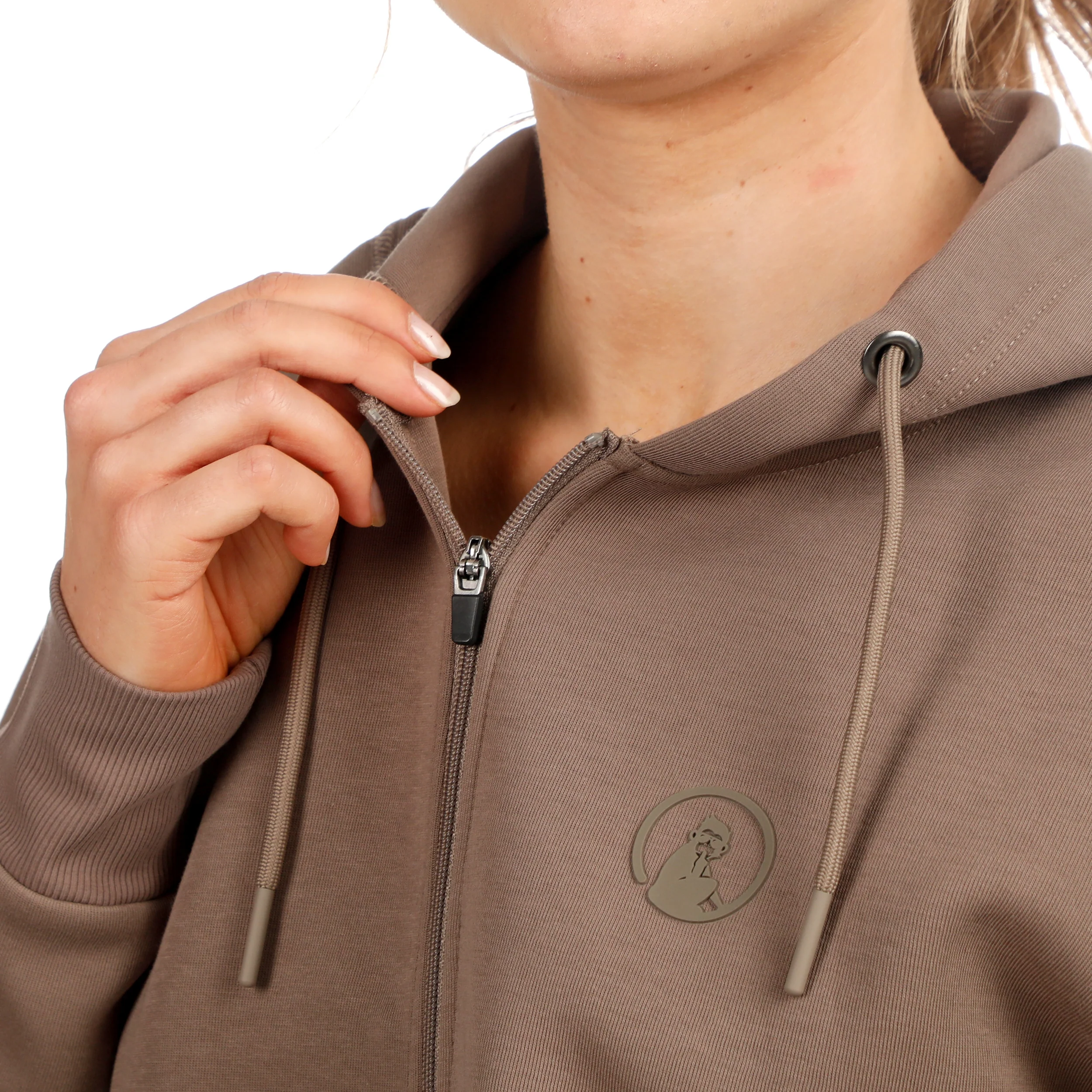 Tonal Core Zip Gilet en coton Femmes - gris, marron - Image 7