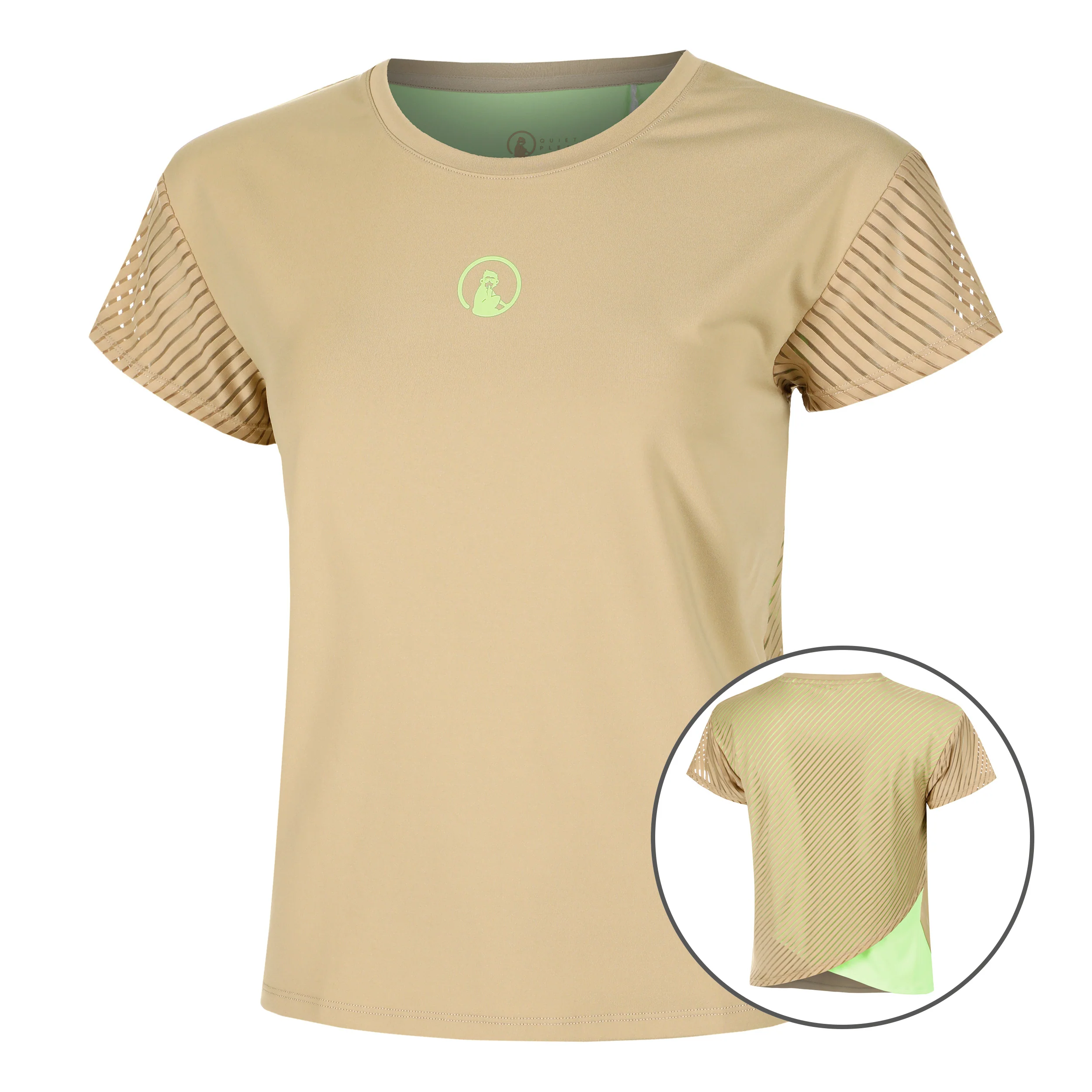 Wild Cross T-shirt Femmes-Beige,Vert Fluo