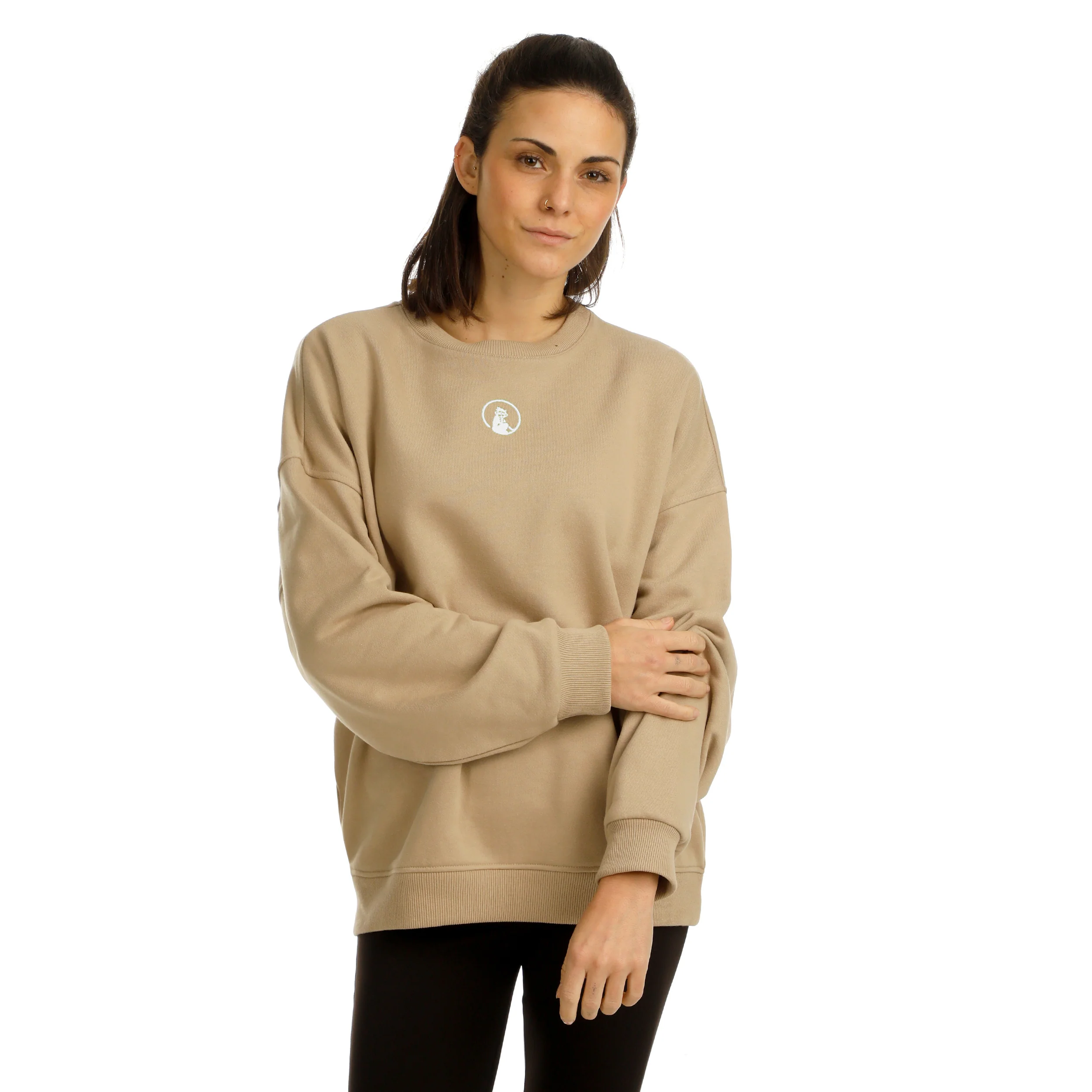 Wild Oversize Sweat-shirt Femmes-Beige - Image 4