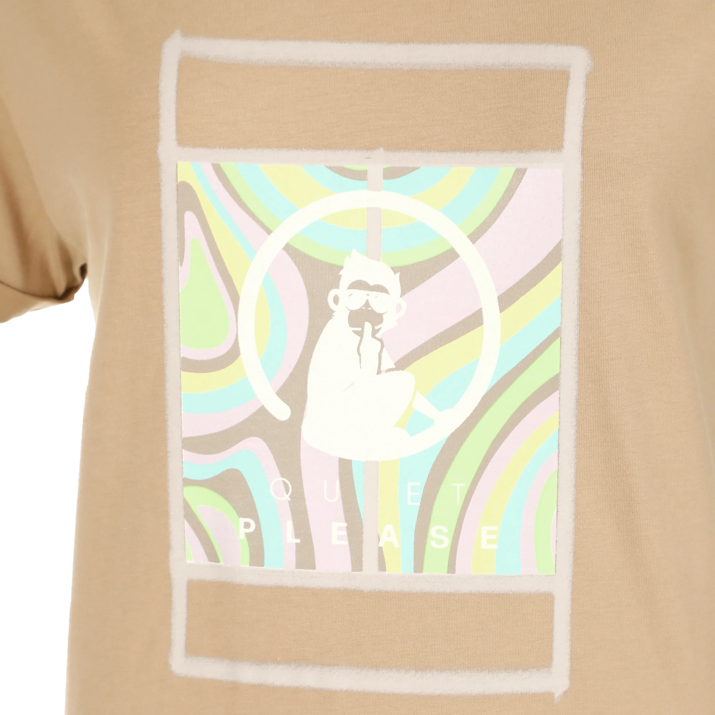 Wild Swirl Court T-shirt Femmes-Beige,Multicouleur - Image 3