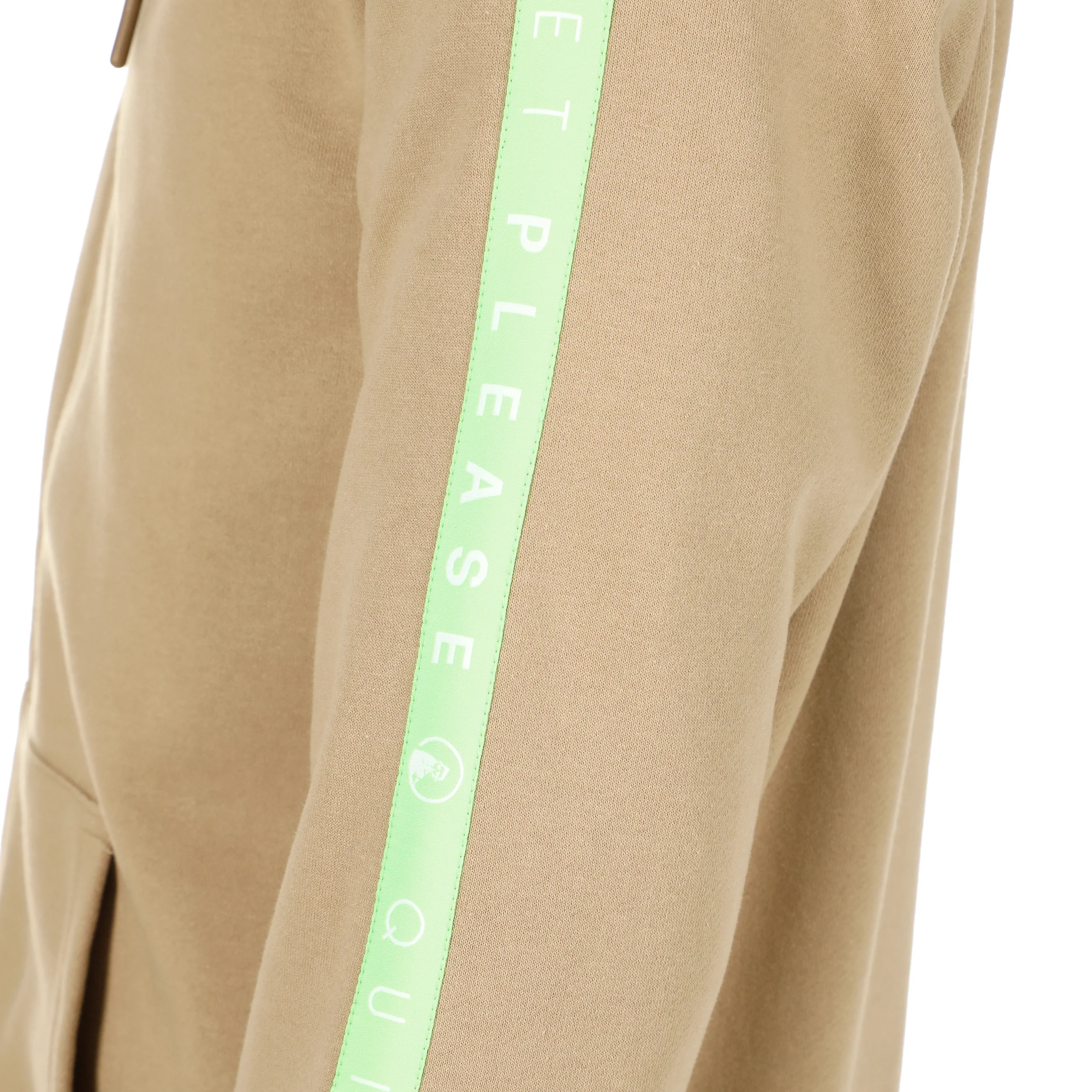 Wild Taped Zip Gilet En Coton Hommes-Beige,Vert Fluo - Image 5