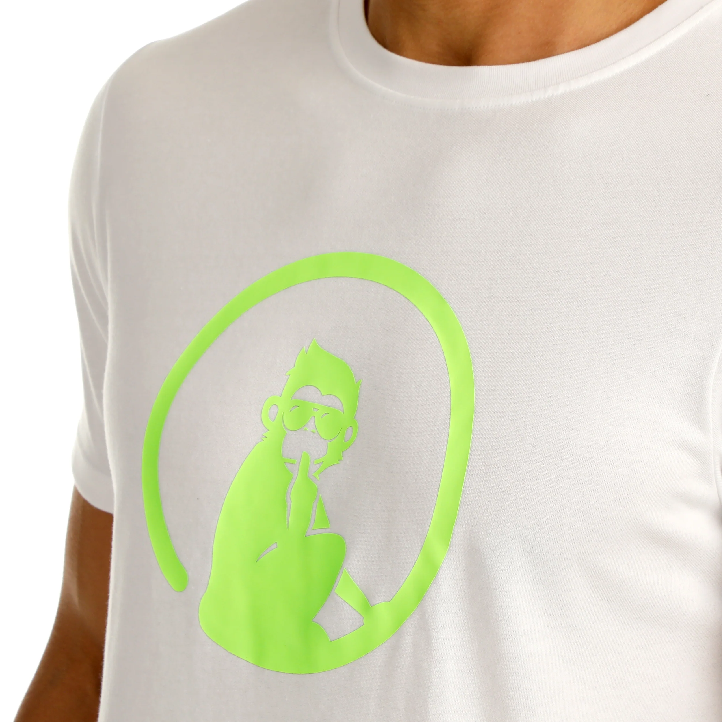 Wild Trainings T-shirt Hommes-Blanc,Vert Fluo - Image 7