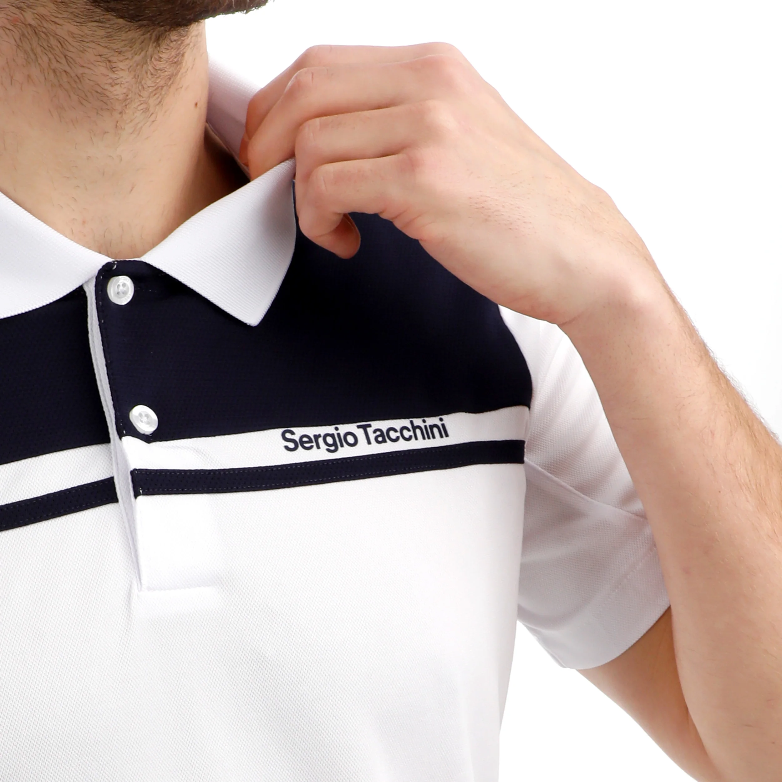 Riflesso Polo Hommes - blanc, bleu foncé - Image 7