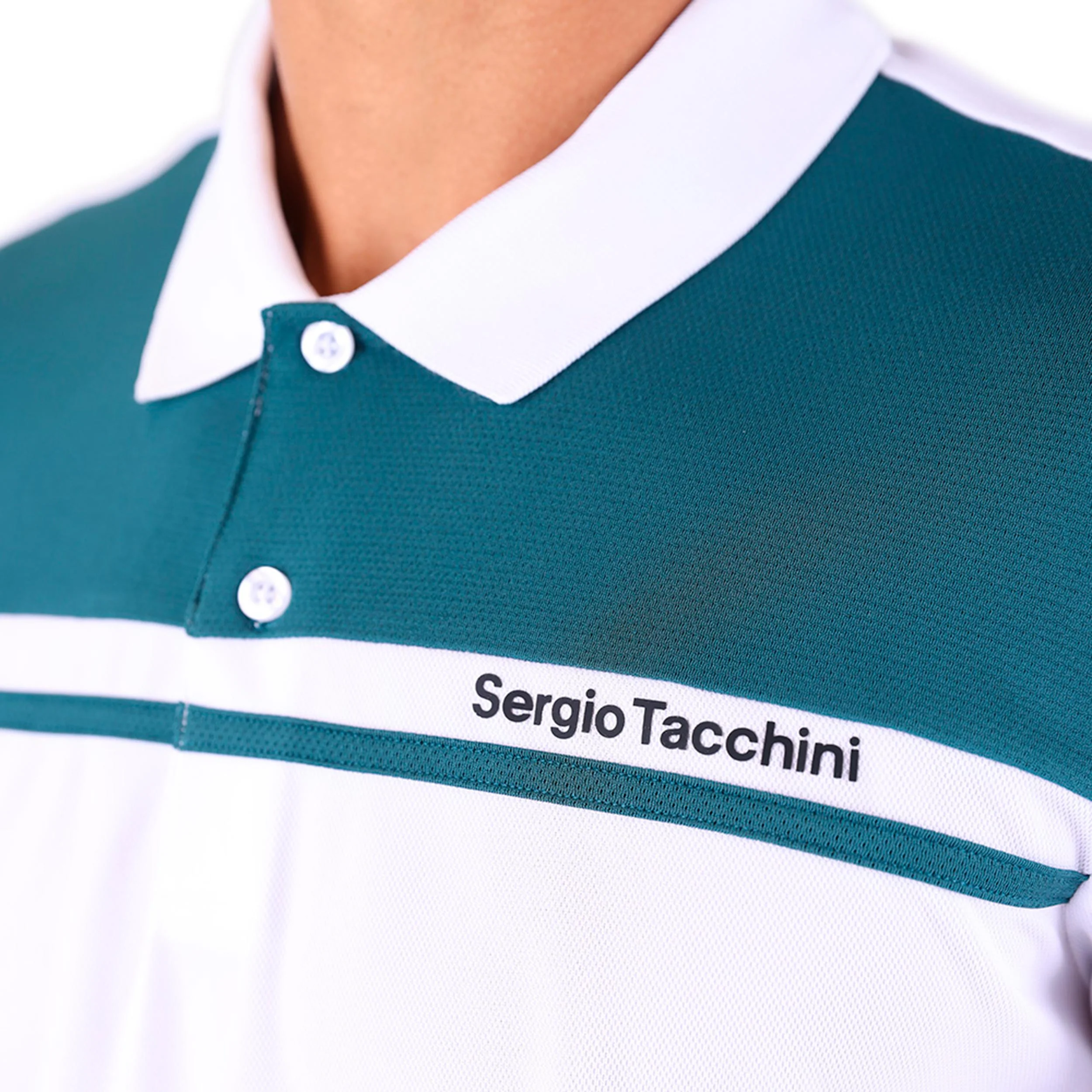 Riflesso Polo Hommes - blanc, bleu petrol - Image 4