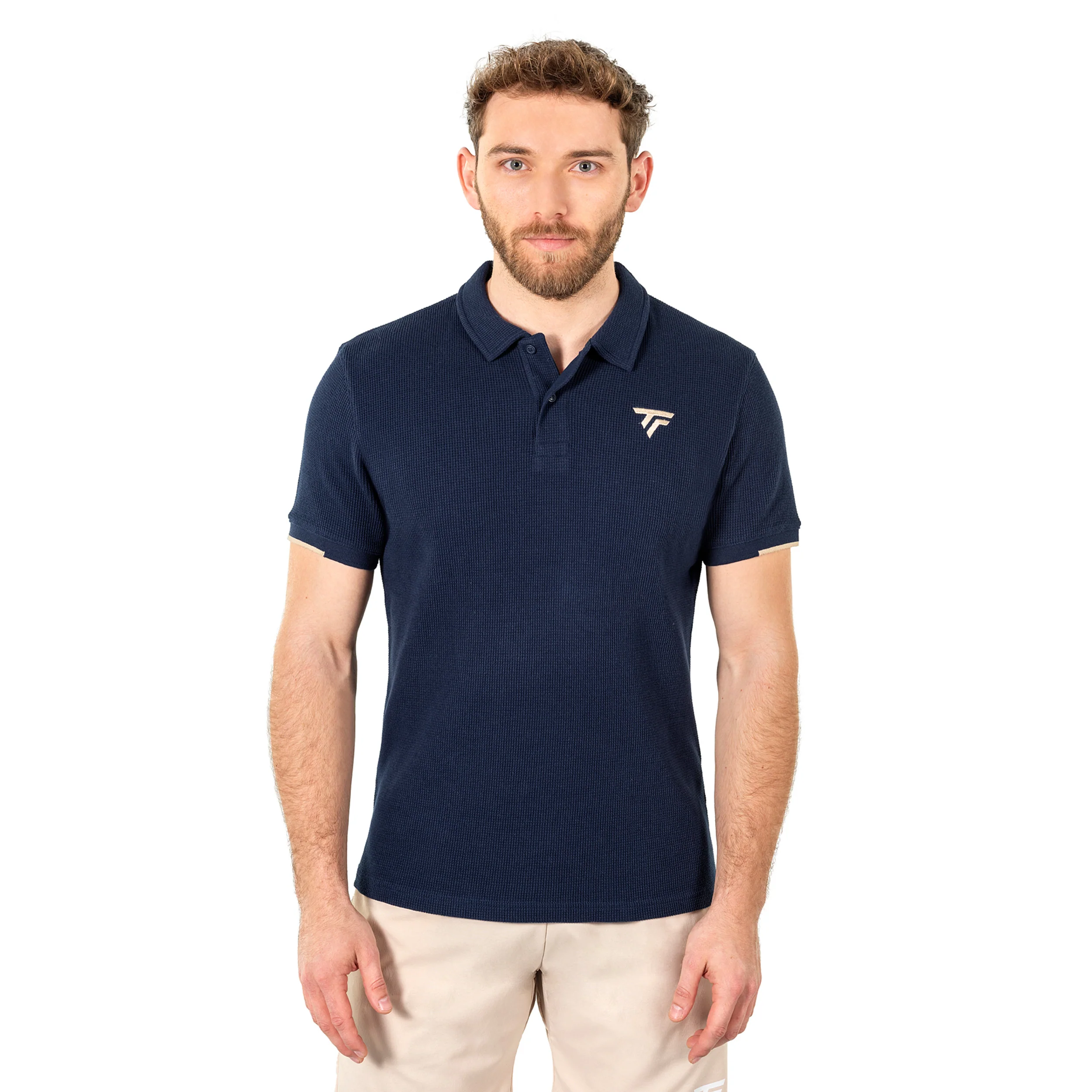 Waffle Polo Hommes-bleu foncé - Image 4