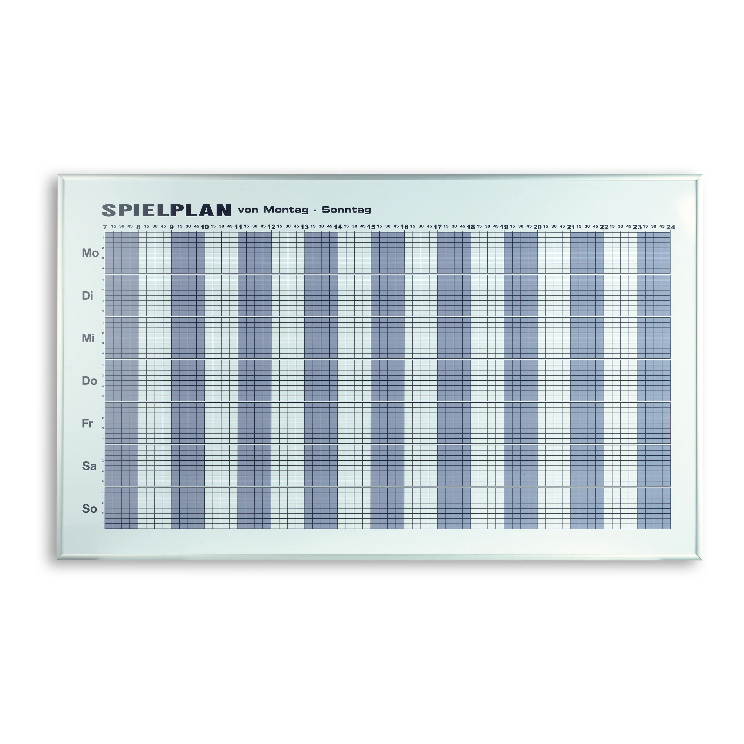 für 8 Plätze Planning journalier